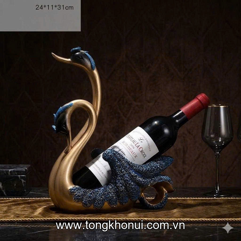 Giá đựng chai rượu nhựa composite Donahome, model: DN-DRTN, KT: 23*10*30cm màu vàng - Xanh ảnh 5