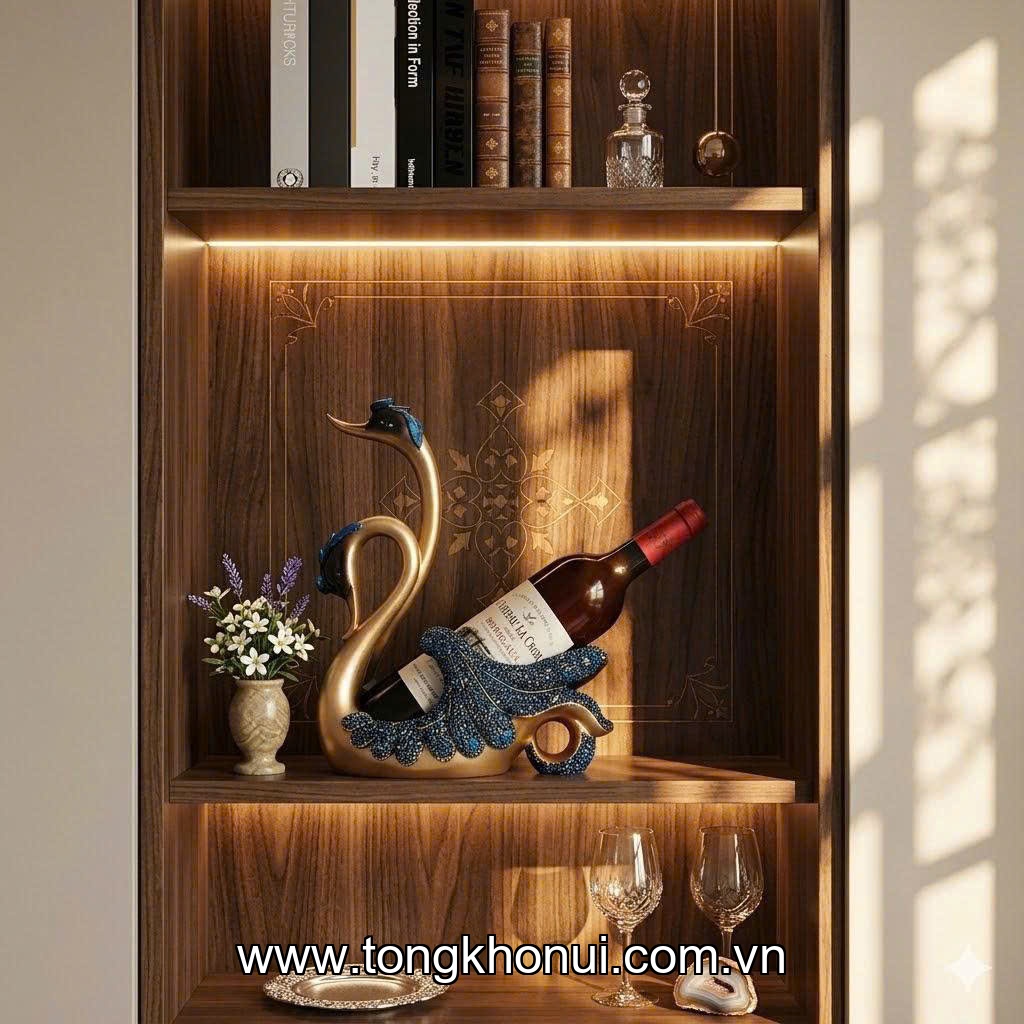 Giá đựng chai rượu nhựa composite Donahome, model: DN-DRTN, KT: 23*10*30cm màu vàng - Xanh ảnh 8