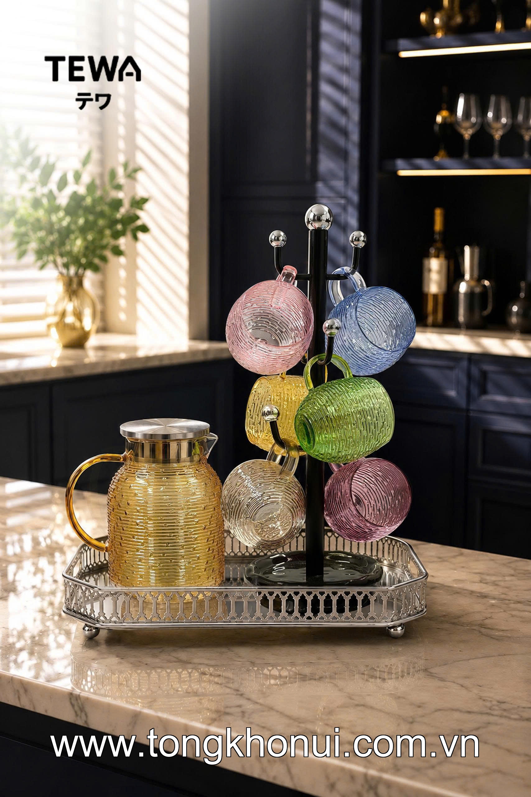 GIÁ 6 MÓC TREO CỐC ĐẾ TRÒN TEWA 40CM 80089 – GỌN GÀNG, TIỆN DỤNG, DECOR CỰC XINH ảnh 5
