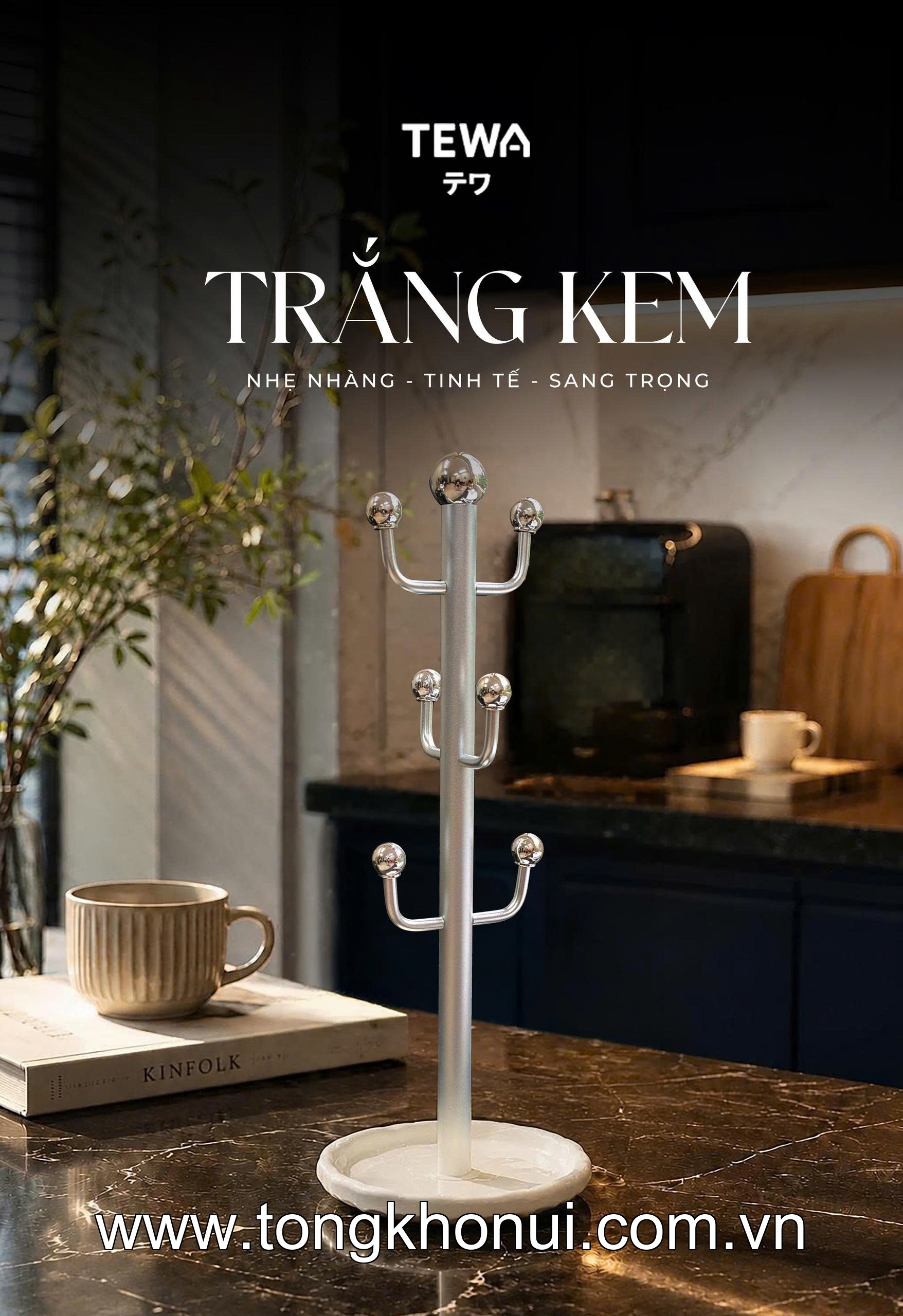 GIÁ 6 MÓC TREO CỐC ĐẾ TRÒN TEWA 40CM 80089 – GỌN GÀNG, TIỆN DỤNG, DECOR CỰC XINH ảnh 8