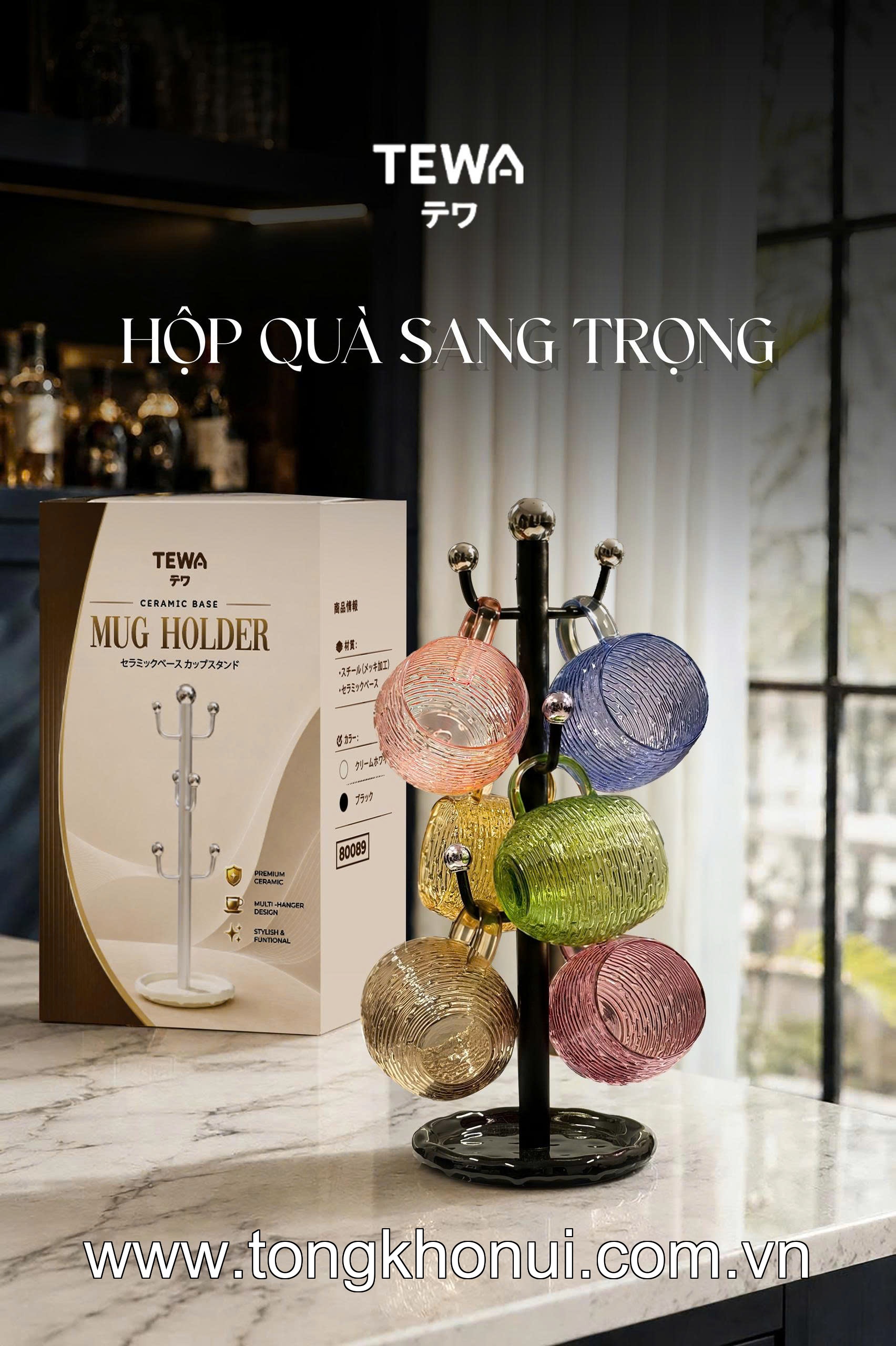 GIÁ 6 MÓC TREO CỐC ĐẾ TRÒN TEWA 40CM 80089 – GỌN GÀNG, TIỆN DỤNG, DECOR CỰC XINH ảnh 9