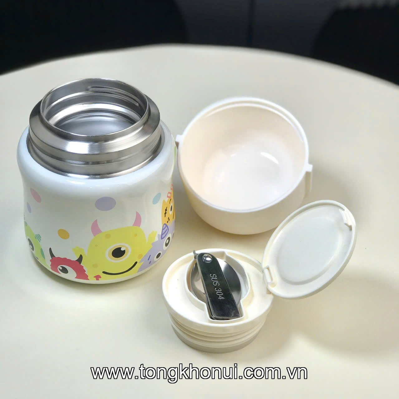 Bình giữ nhiệt, ủ cháo inox 316, 480ml Monster -BGN ảnh 1