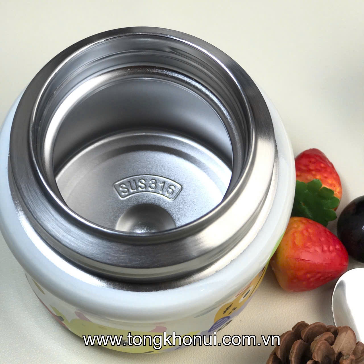 Bình giữ nhiệt, ủ cháo inox 316, 480ml Monster -BGN ảnh 3