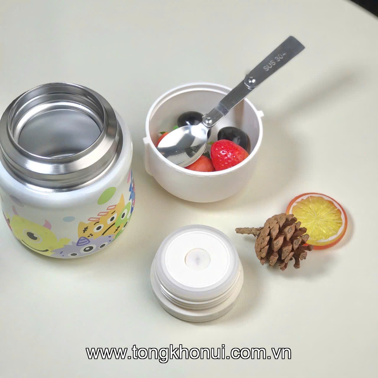 Bình giữ nhiệt, ủ cháo inox 316, 480ml Monster -BGN ảnh 5