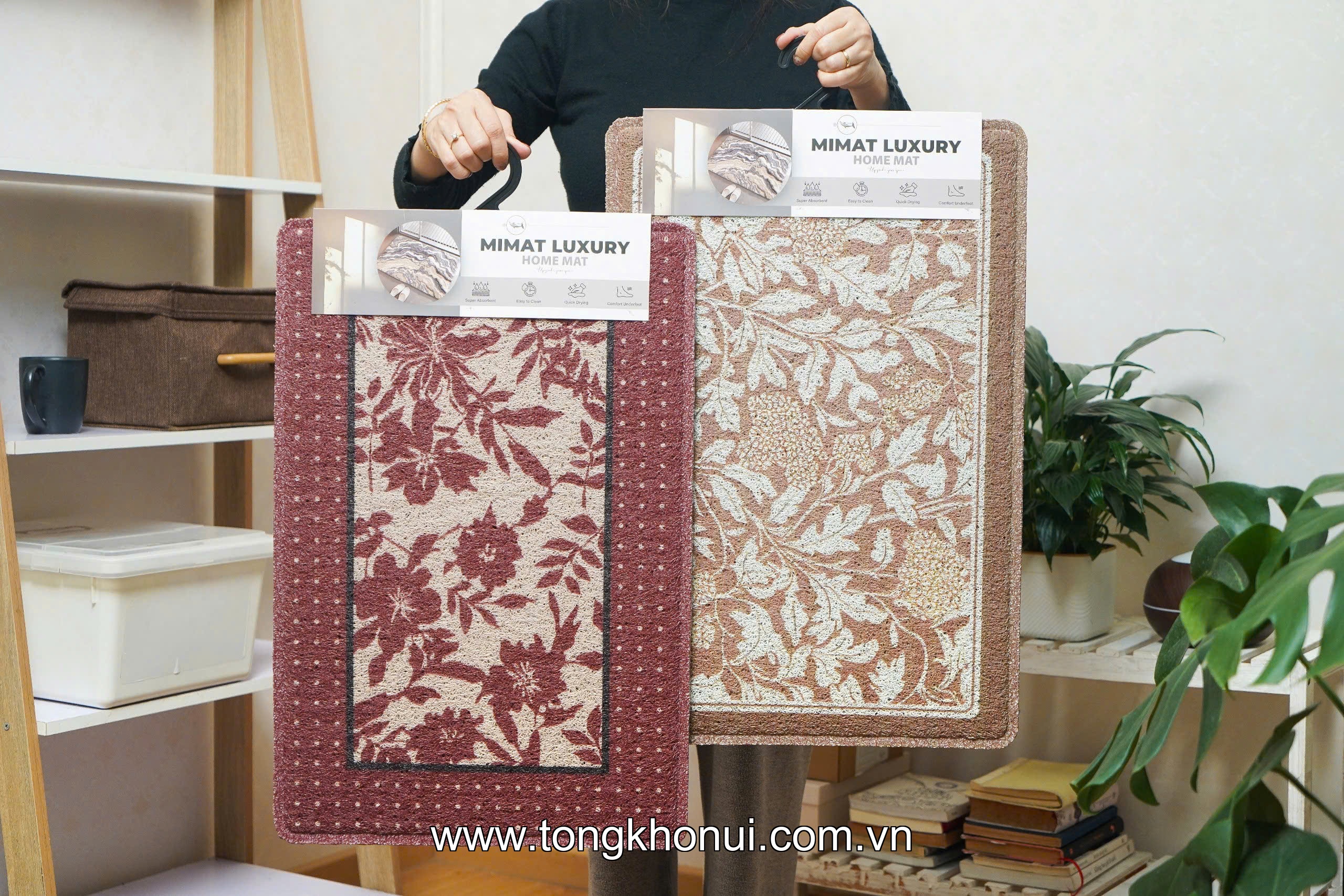 Thảm chùi chân sợi tổng hợp, đế bằng nhựa dẻo KT:(60-80x40-60x0,5- 1)cm ảnh 6