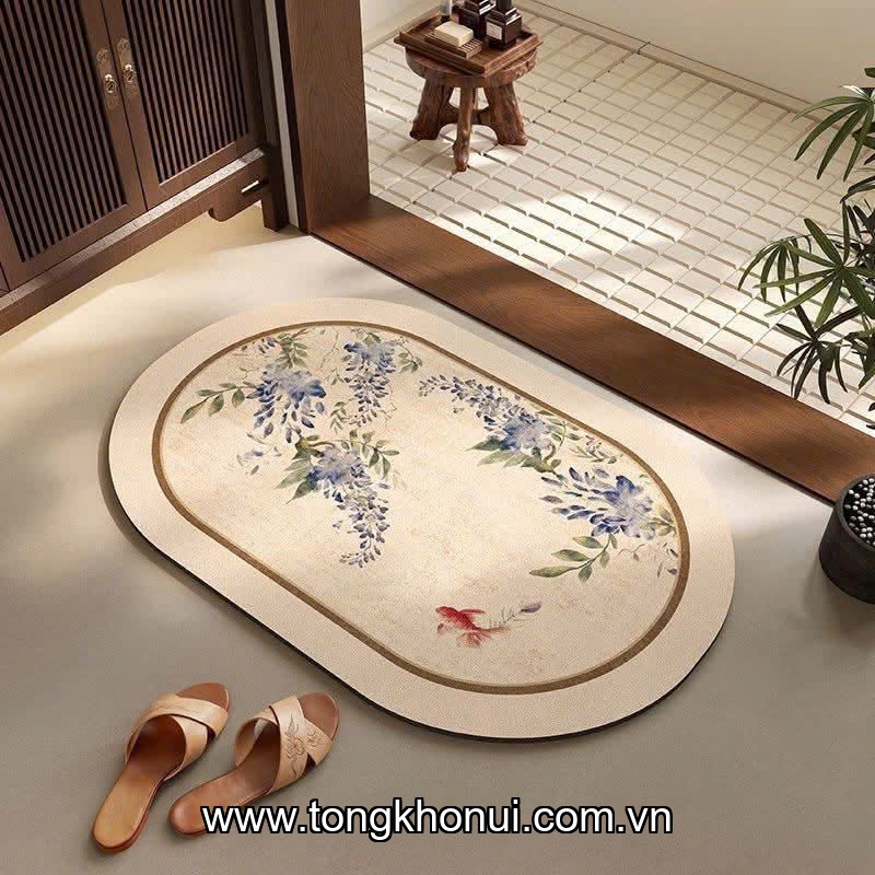 Thảm lót chân chống trượt Donahome, model: OC-TCK, KT: 40*60cm, hoạ tiết: Cá ảnh 2