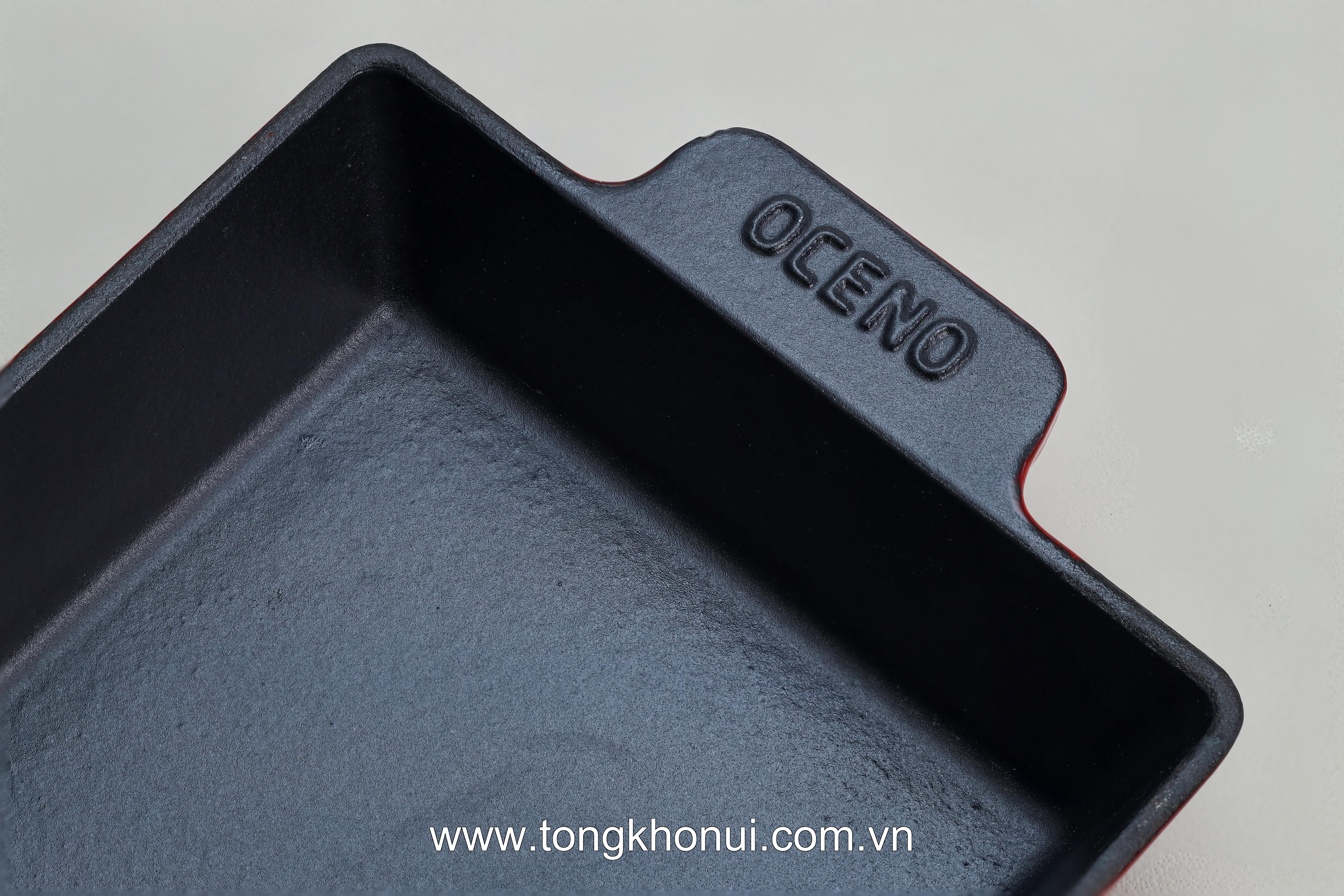 Chảo gang Oceno hình chữ nhật, size 14 x18cm, màu đỏ OFR-1358 ảnh 12