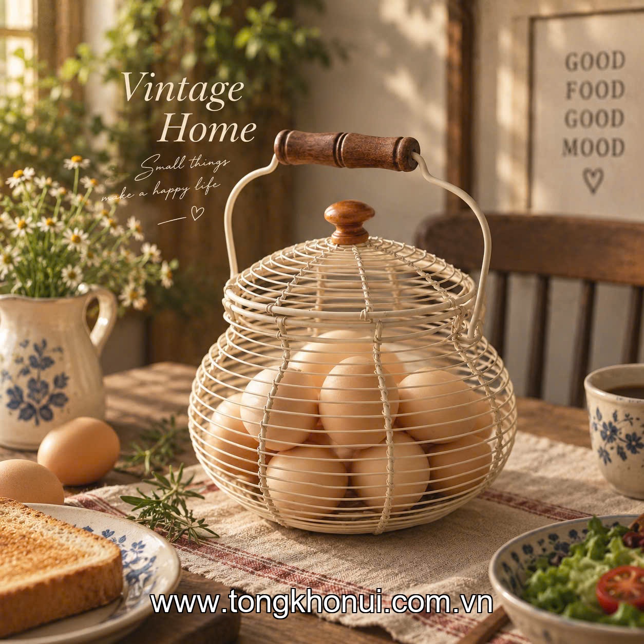 Giỏ đựng trứng, Donahome, model: OC-GTS, chất liệu: sắt sơn tĩnh điện, KT: 20*14cm ảnh 1