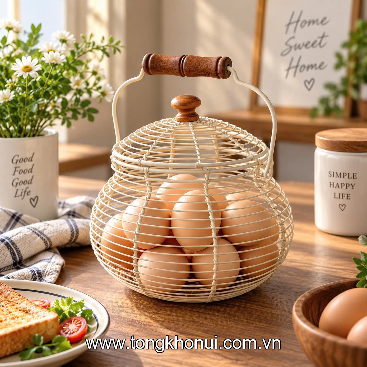 Giỏ đựng trứng, Donahome, model: OC-GTS, chất liệu: sắt sơn tĩnh điện, KT: 20*14cm ảnh 2