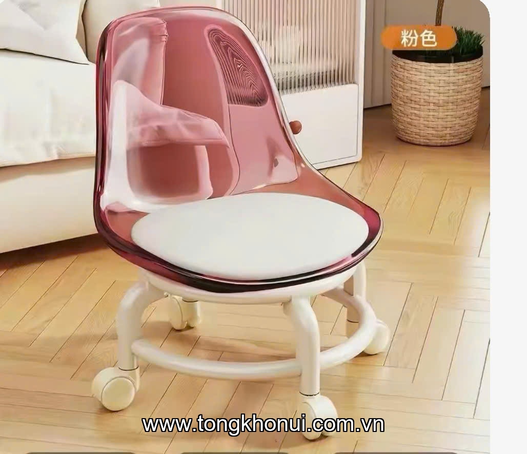 Ghế ngồi có xoay, Donahome, model: OC-GNX chất liệu: nhựa acrylic ,mặt ghế lót da PU. chiều cao 20 cm. KT: 38*34cm màu: trắng ảnh 12