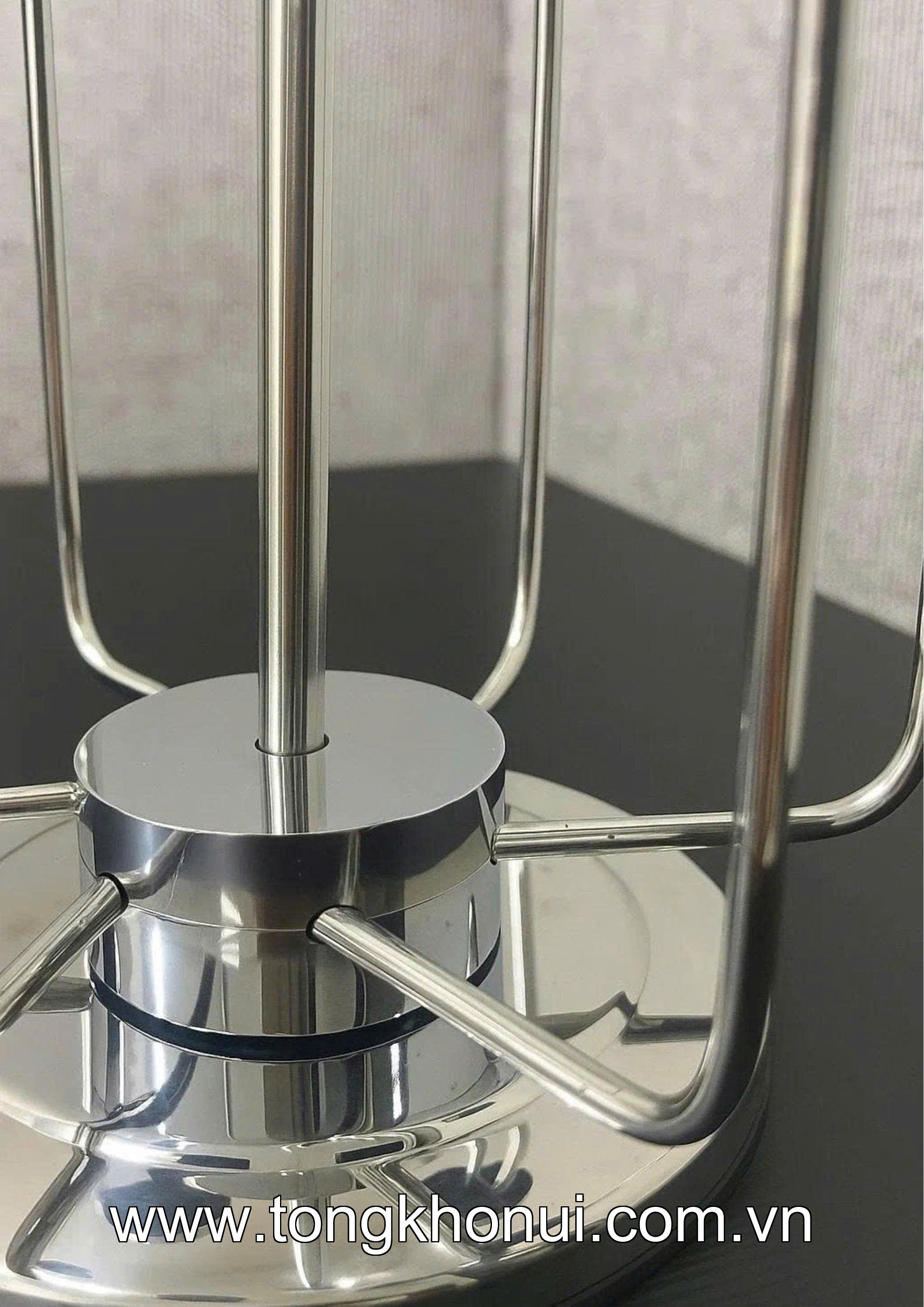 Giá úp cốc inox để bàn dạng xoay tròn 21x24x26cm, 33658 ảnh 2