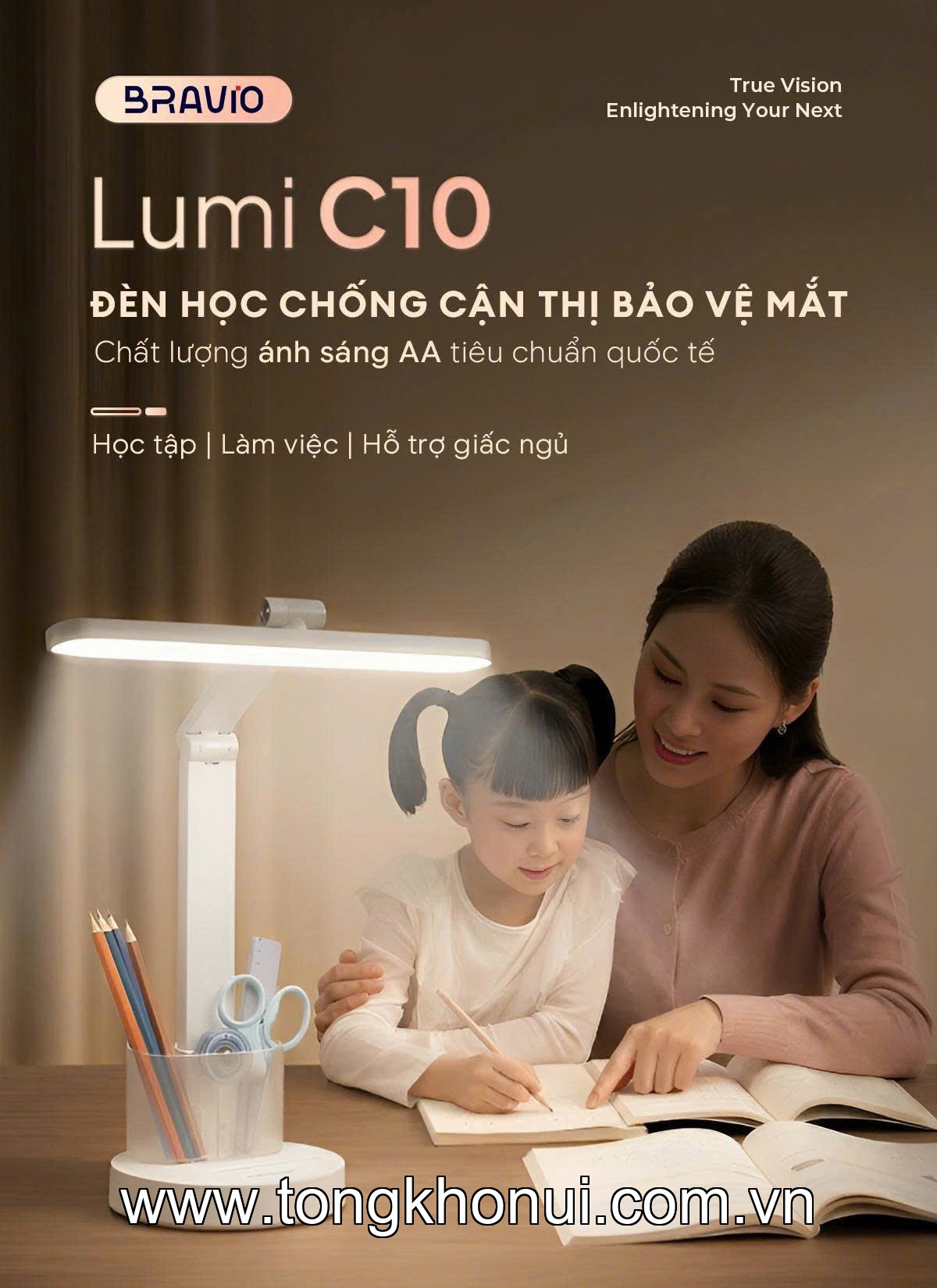 Đèn LED để bàn (DESK LAMP) Bravio Lumi C10 - Tiêu Chuẩn (LDE-BR-LUM-C10-ST-WH-CBA) ảnh 1