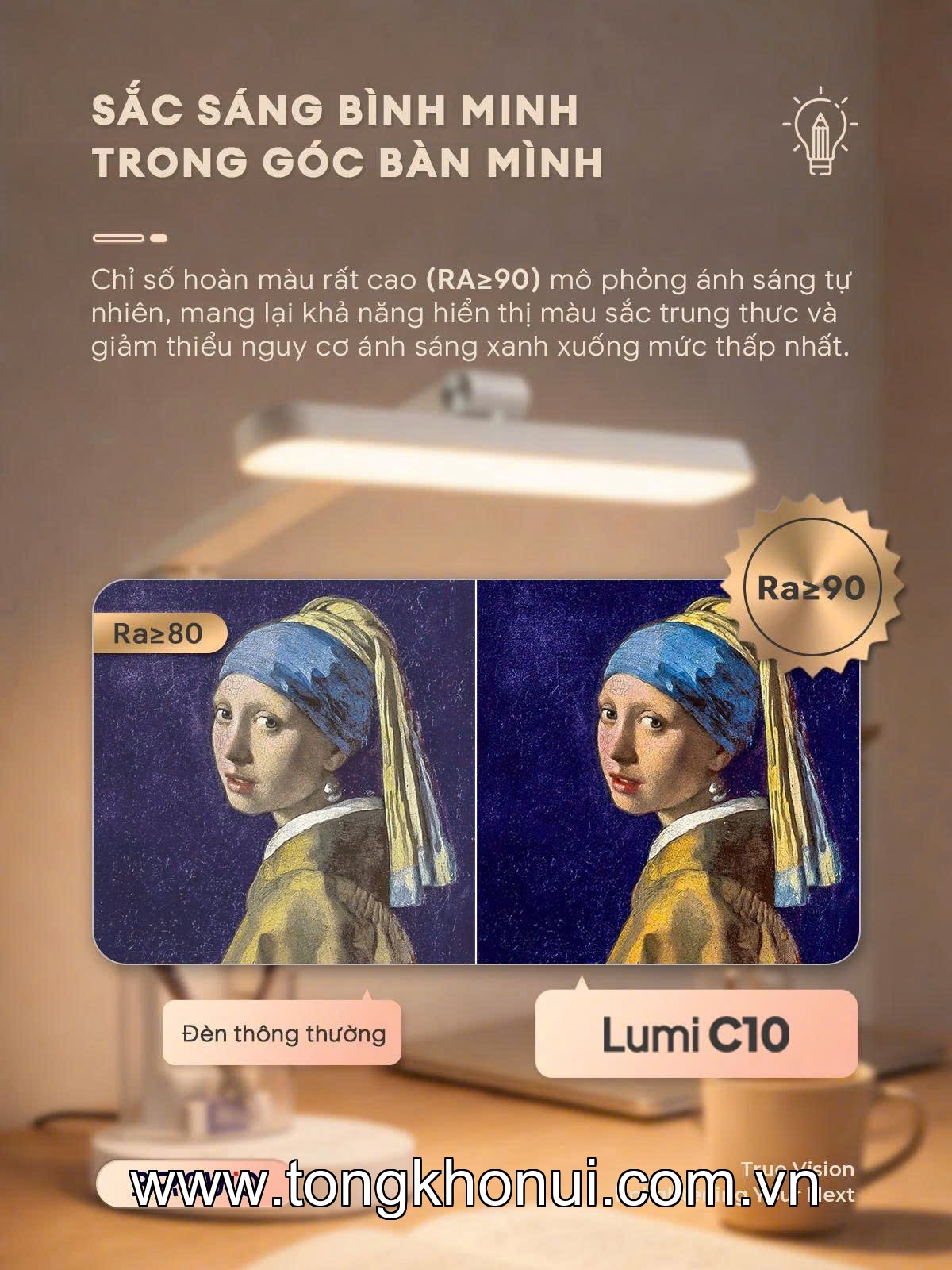 Đèn LED để bàn (DESK LAMP) Bravio Lumi C10 - Tiêu Chuẩn (LDE-BR-LUM-C10-ST-WH-CBA) ảnh 11