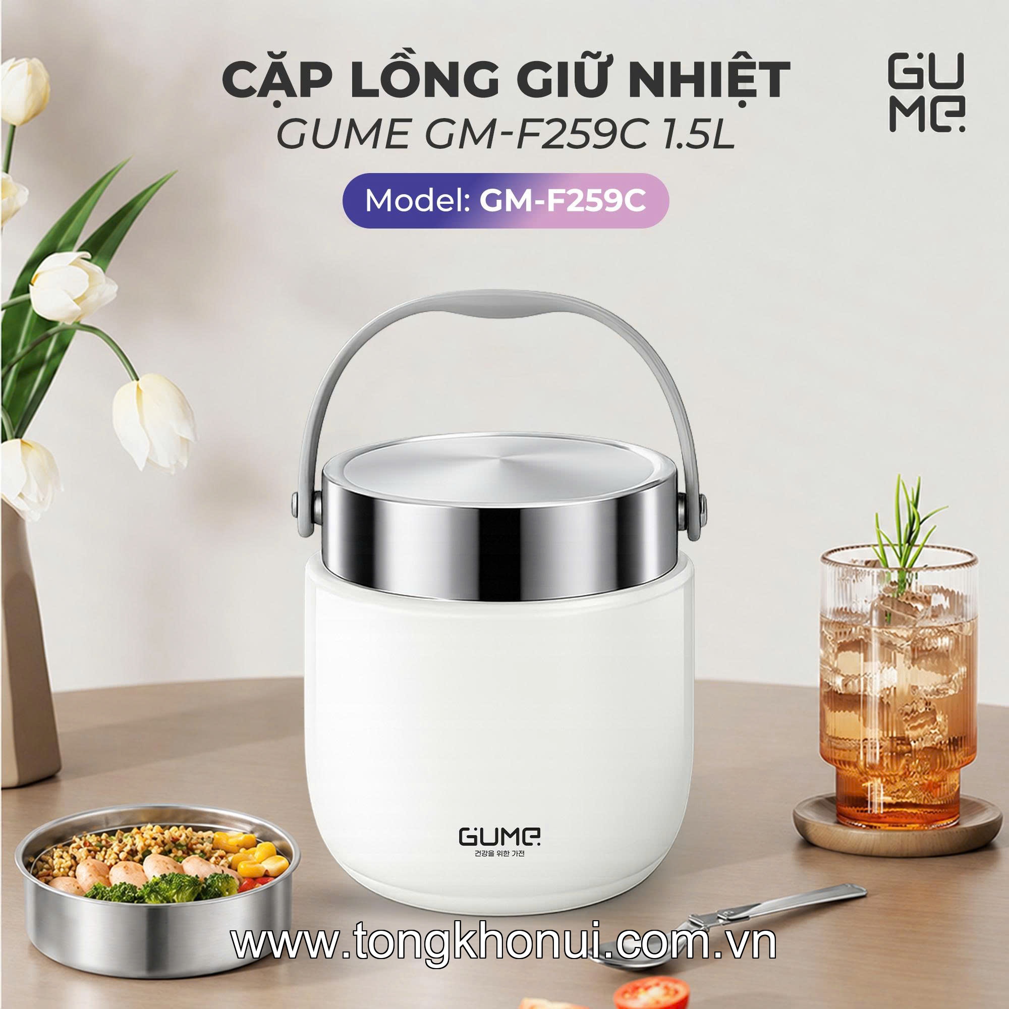 BỘ ĐÔI CẶP LỒNG GIỮ NHIỆT GUME KOREA 1.2/1.5L – BỮA CƠM NHÀ LUÔN TIỆN LỢI ảnh 1