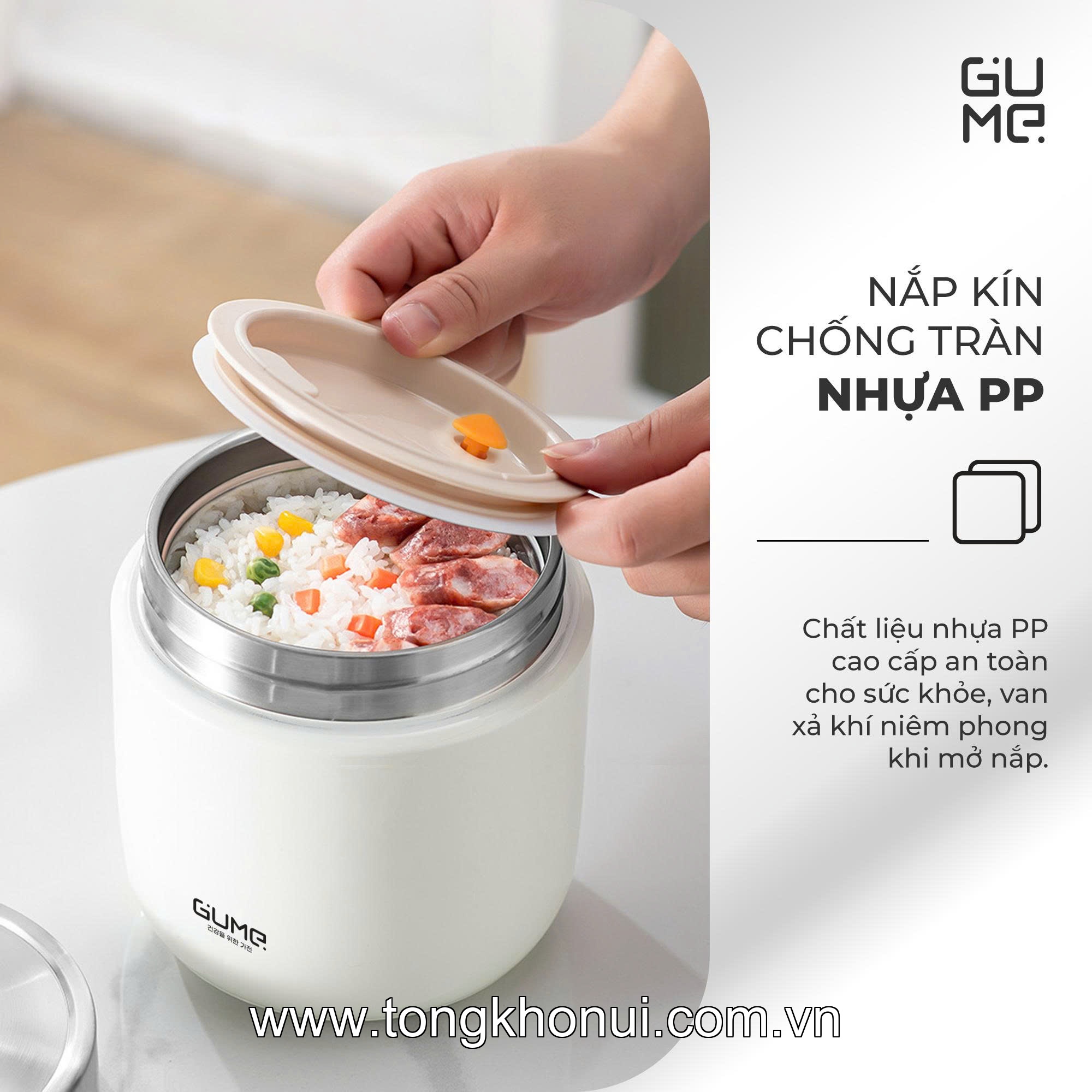 BỘ ĐÔI CẶP LỒNG GIỮ NHIỆT GUME KOREA 1.2/1.5L – BỮA CƠM NHÀ LUÔN TIỆN LỢI ảnh 5