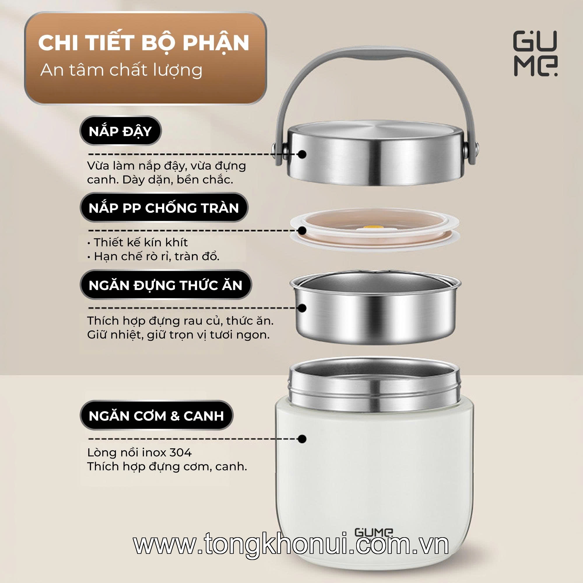 BỘ ĐÔI CẶP LỒNG GIỮ NHIỆT GUME KOREA 1.2/1.5L – BỮA CƠM NHÀ LUÔN TIỆN LỢI ảnh 6