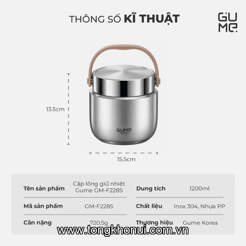 BỘ ĐÔI CẶP LỒNG GIỮ NHIỆT GUME KOREA 1.2/1.5L – BỮA CƠM NHÀ LUÔN TIỆN LỢI ảnh 18