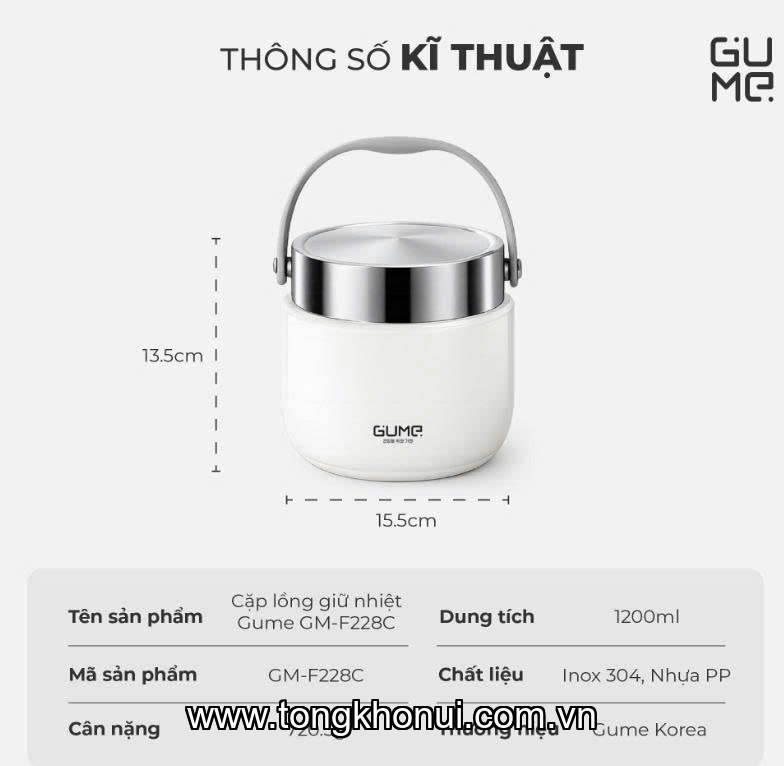 BỘ ĐÔI CẶP LỒNG GIỮ NHIỆT GUME KOREA 1.2/1.5L – BỮA CƠM NHÀ LUÔN TIỆN LỢI ảnh 19