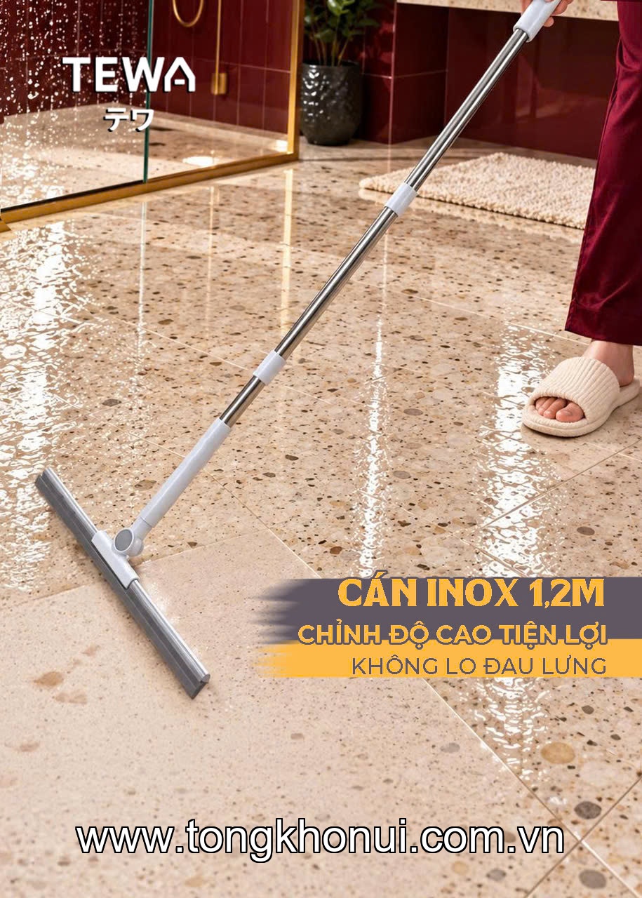 Cây gạt nước cán dài inox đa năng 120 x 40cm TEWA, 80097 ảnh 6