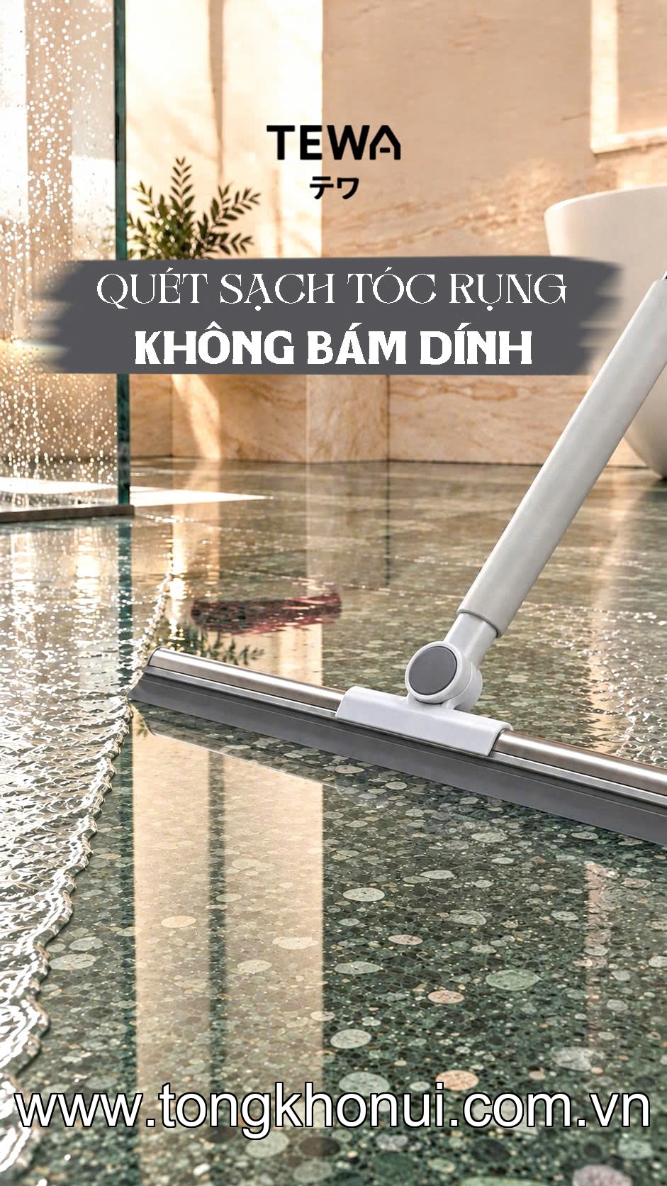 Cây gạt nước cán dài inox đa năng 120 x 40cm TEWA, 80097 ảnh 11