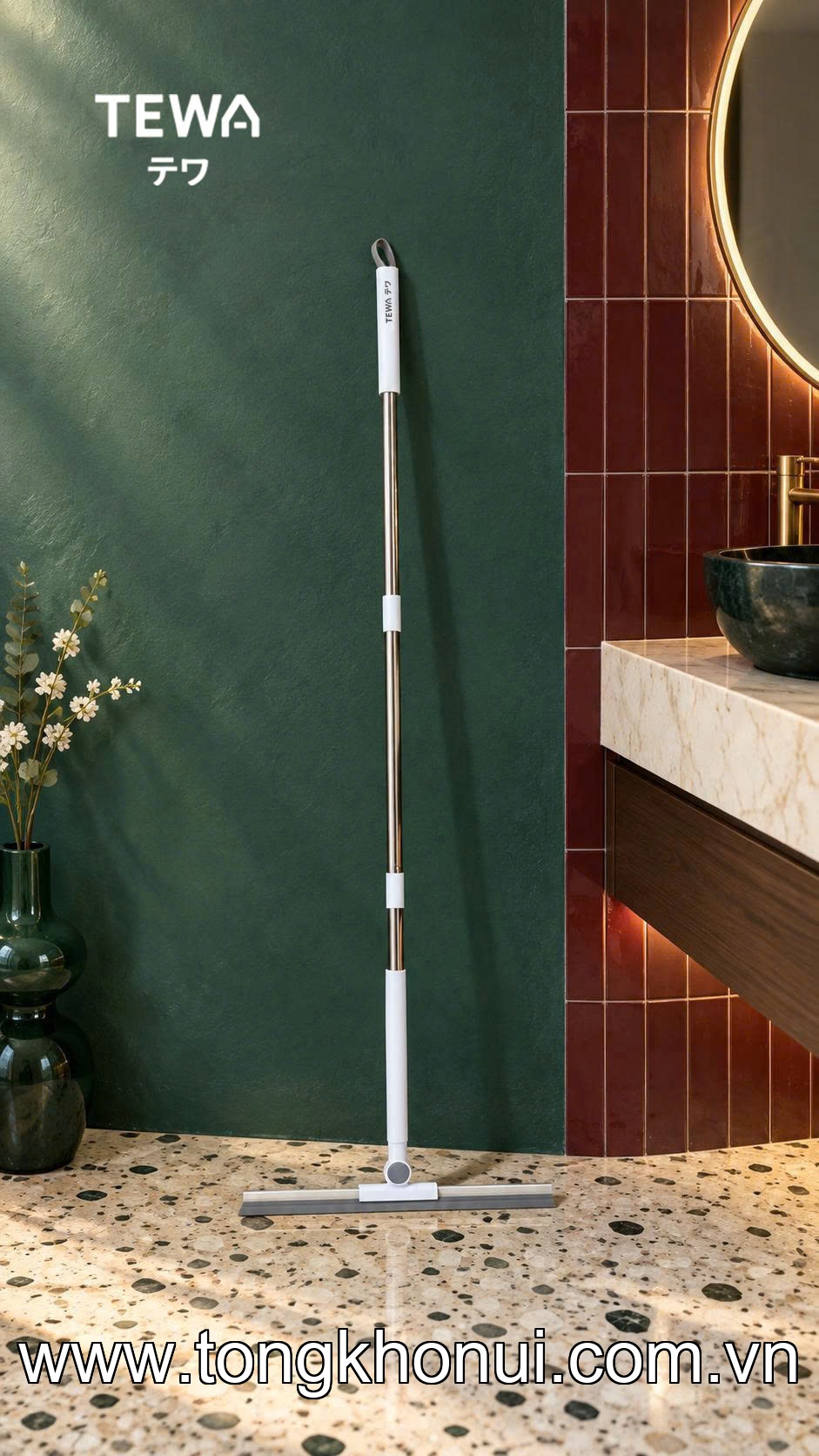 Cây gạt nước cán dài inox đa năng 120 x 40cm TEWA, 80097 ảnh 9