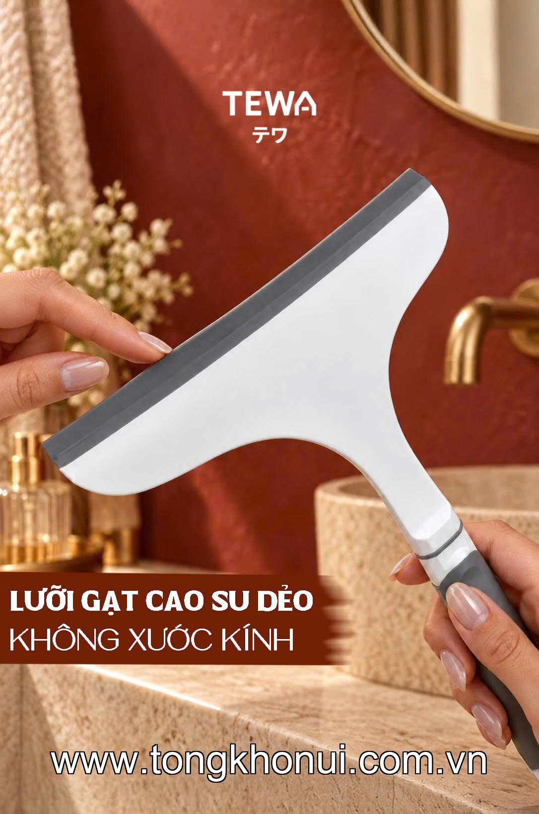 Cây gạt nước cán dài inox đa năng 120 x 40cm TEWA, 80097 ảnh 14