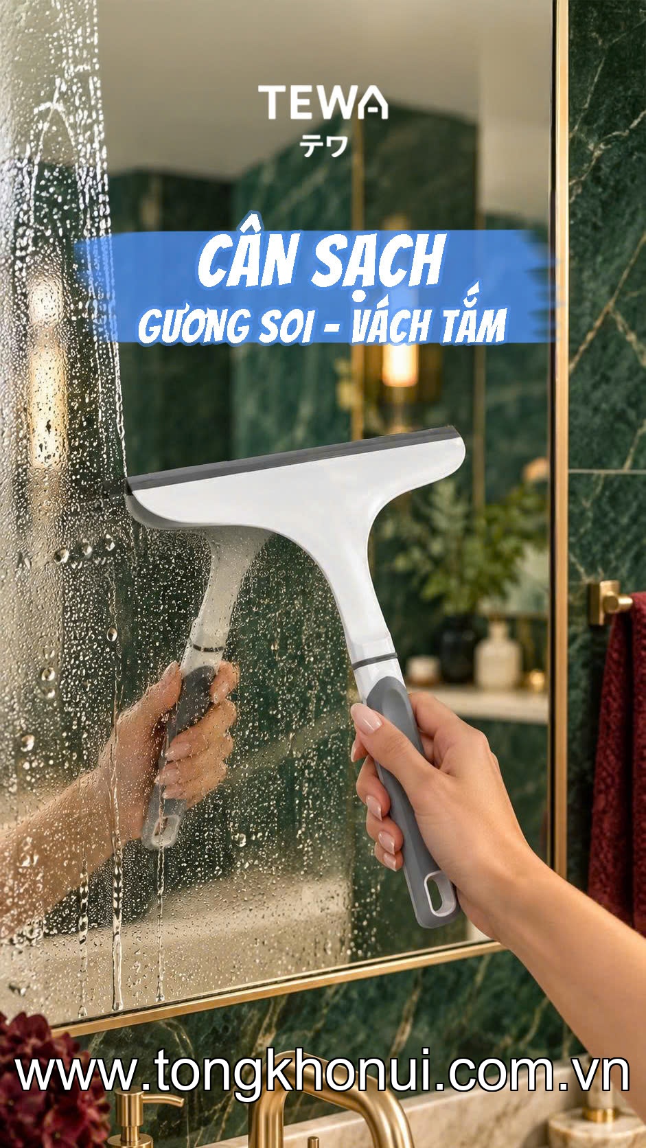 Cây gạt nước cán dài inox đa năng 120 x 40cm TEWA, 80097 ảnh 15