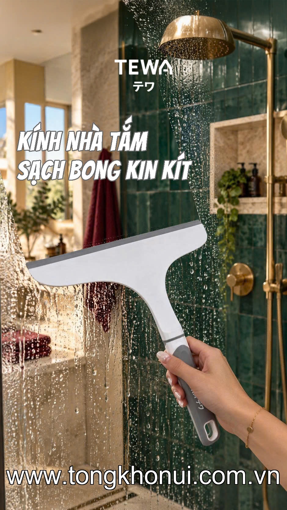 Cây gạt nước cán dài inox đa năng 120 x 40cm TEWA, 80097 ảnh 17