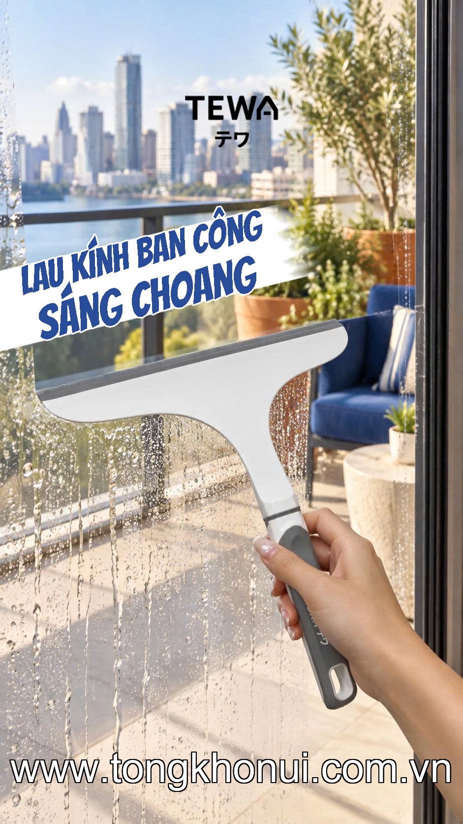 Cây gạt nước cán dài inox đa năng 120 x 40cm TEWA, 80097 ảnh 18