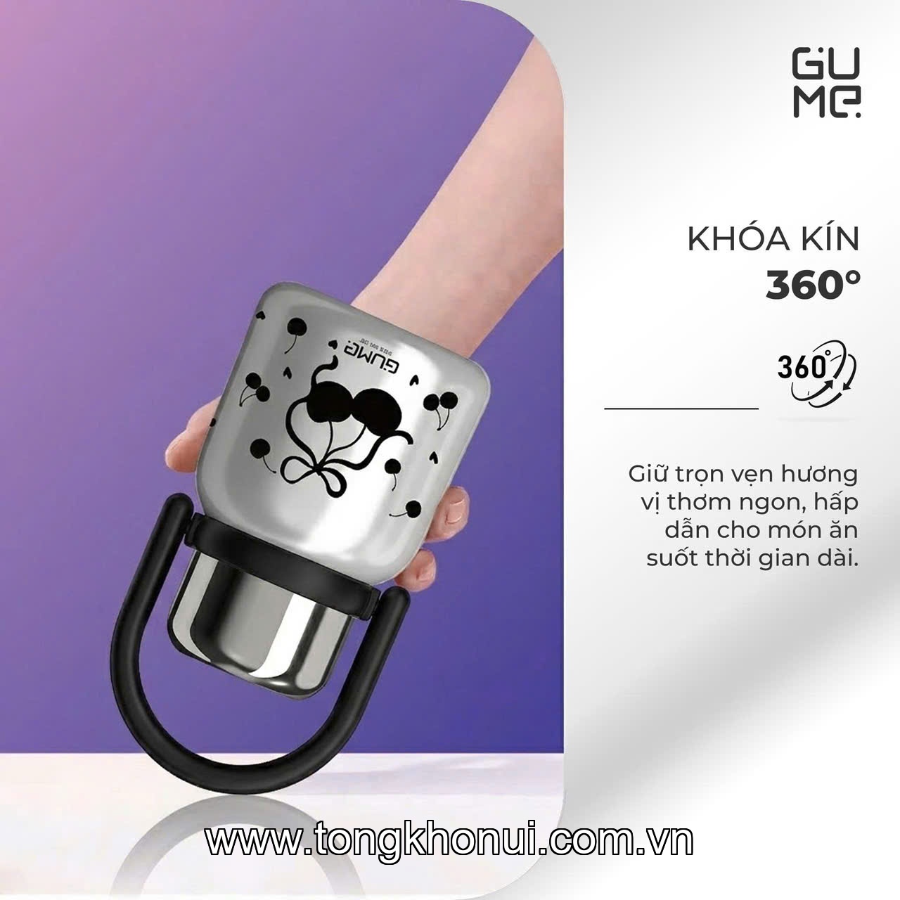 BÌNH Ủ CHÁO GUME KOREA 900ML – GIỮ NHIỆT TIỆN LỢI, ĐA NĂNG CHO CẢ NHÀ ảnh 3