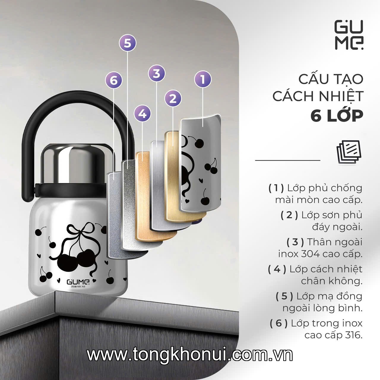 BÌNH Ủ CHÁO GUME KOREA 900ML – GIỮ NHIỆT TIỆN LỢI, ĐA NĂNG CHO CẢ NHÀ ảnh 5