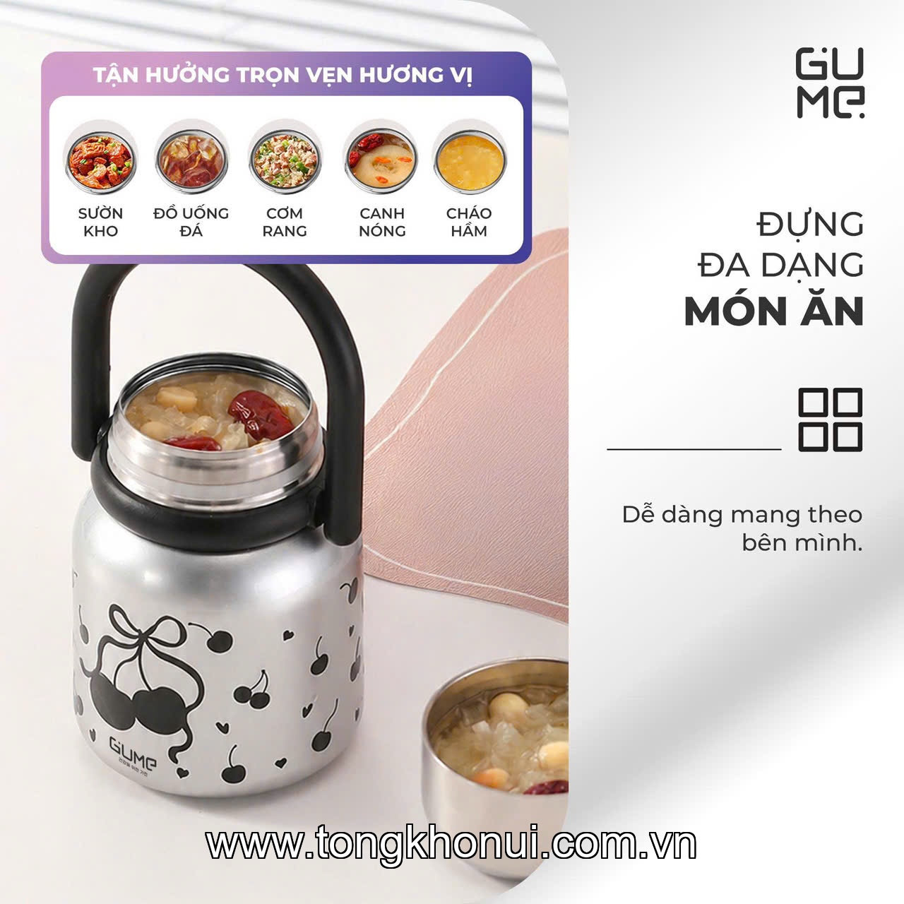 BÌNH Ủ CHÁO GUME KOREA 900ML – GIỮ NHIỆT TIỆN LỢI, ĐA NĂNG CHO CẢ NHÀ ảnh 9
