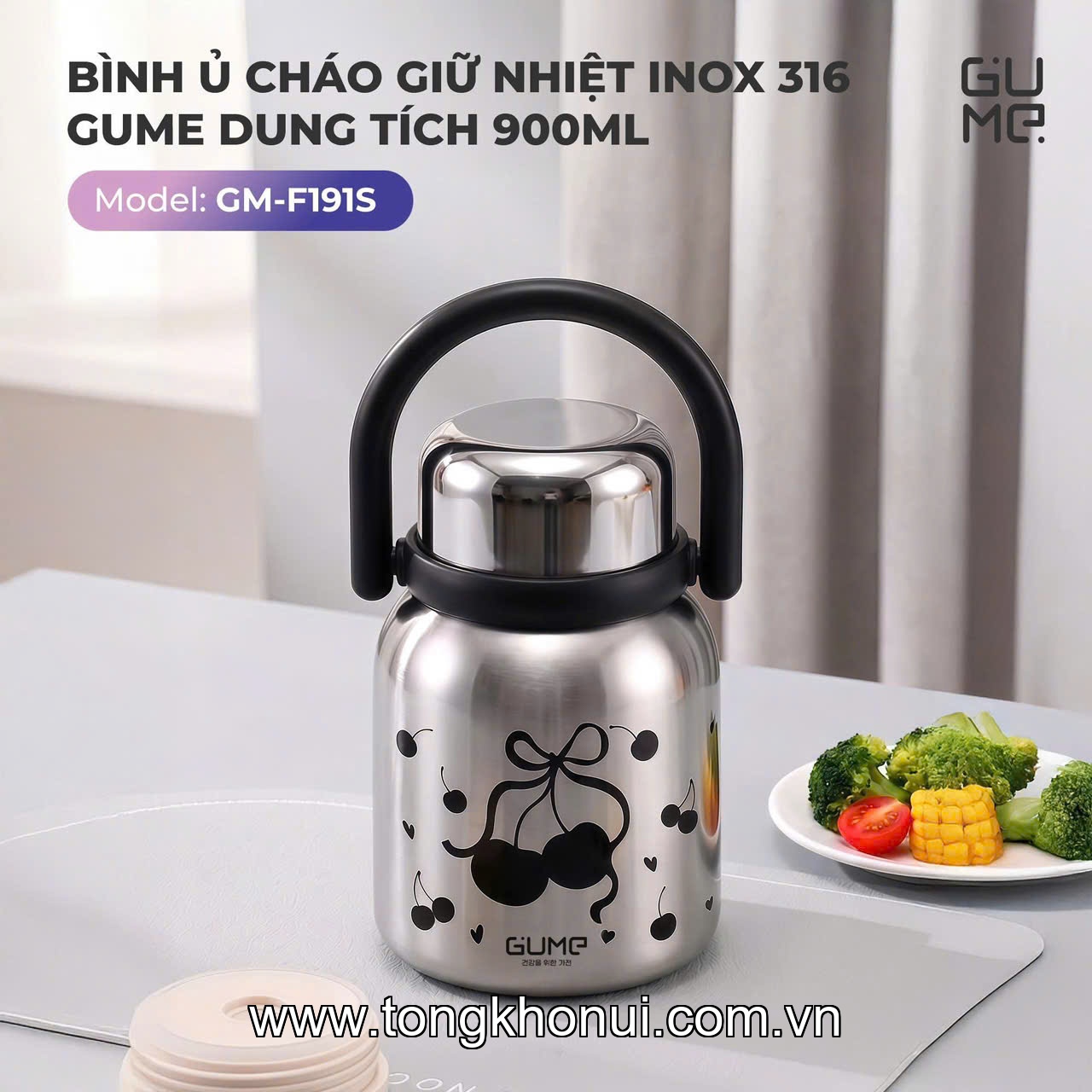 BÌNH Ủ CHÁO GUME KOREA 900ML – GIỮ NHIỆT TIỆN LỢI, ĐA NĂNG CHO CẢ NHÀ ảnh 10