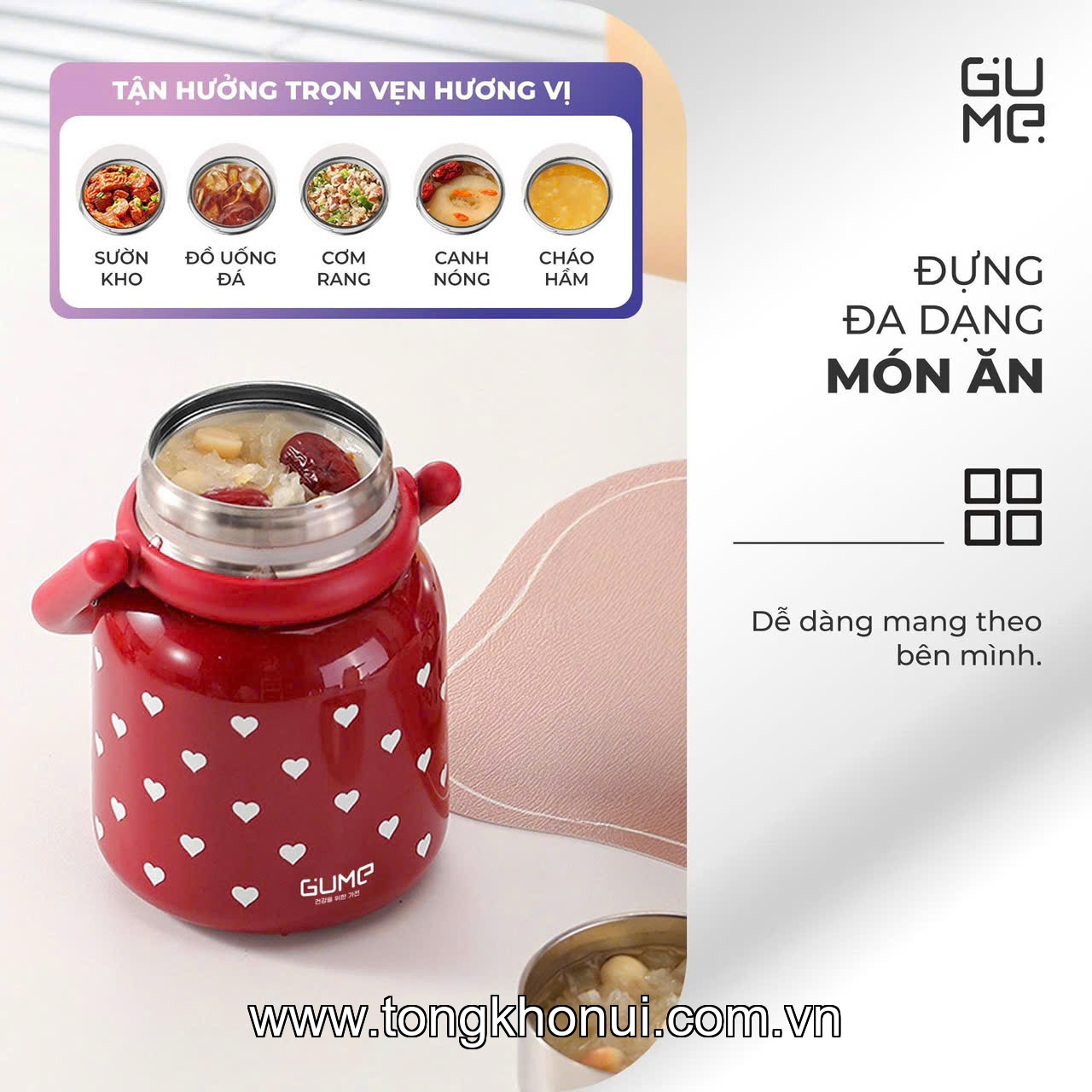 BÌNH Ủ CHÁO GUME KOREA 900ML – GIỮ NHIỆT TIỆN LỢI, ĐA NĂNG CHO CẢ NHÀ ảnh 11