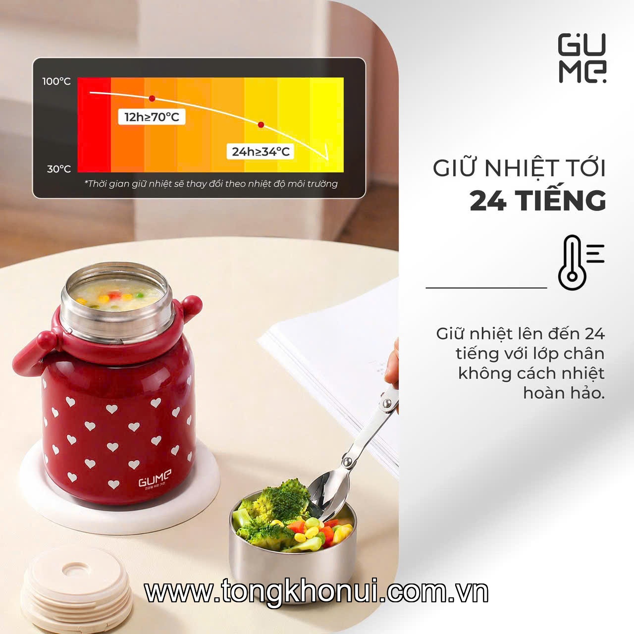 BÌNH Ủ CHÁO GUME KOREA 900ML – GIỮ NHIỆT TIỆN LỢI, ĐA NĂNG CHO CẢ NHÀ ảnh 14
