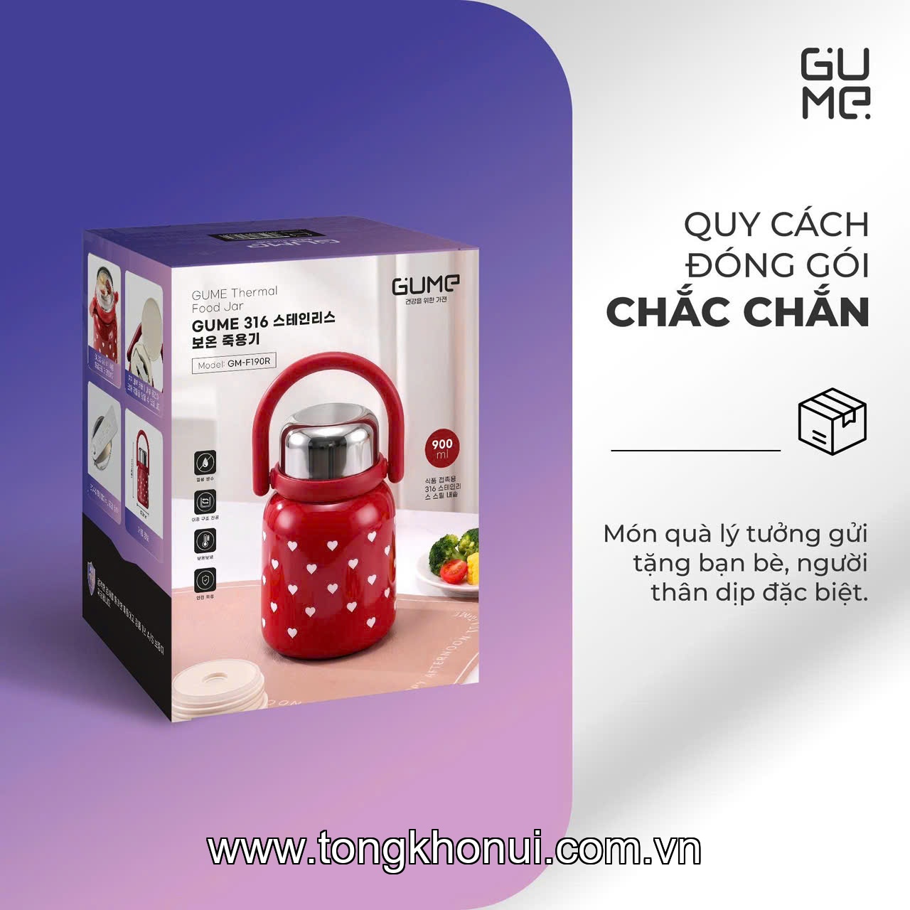 BÌNH Ủ CHÁO GUME KOREA 900ML – GIỮ NHIỆT TIỆN LỢI, ĐA NĂNG CHO CẢ NHÀ ảnh 15