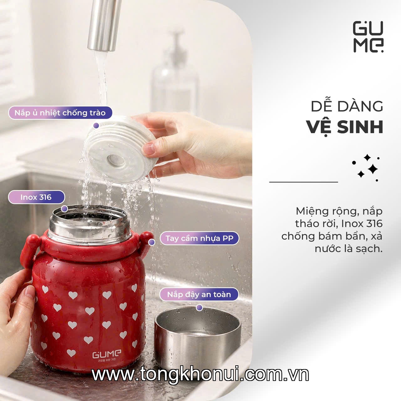 BÌNH Ủ CHÁO GUME KOREA 900ML – GIỮ NHIỆT TIỆN LỢI, ĐA NĂNG CHO CẢ NHÀ ảnh 18