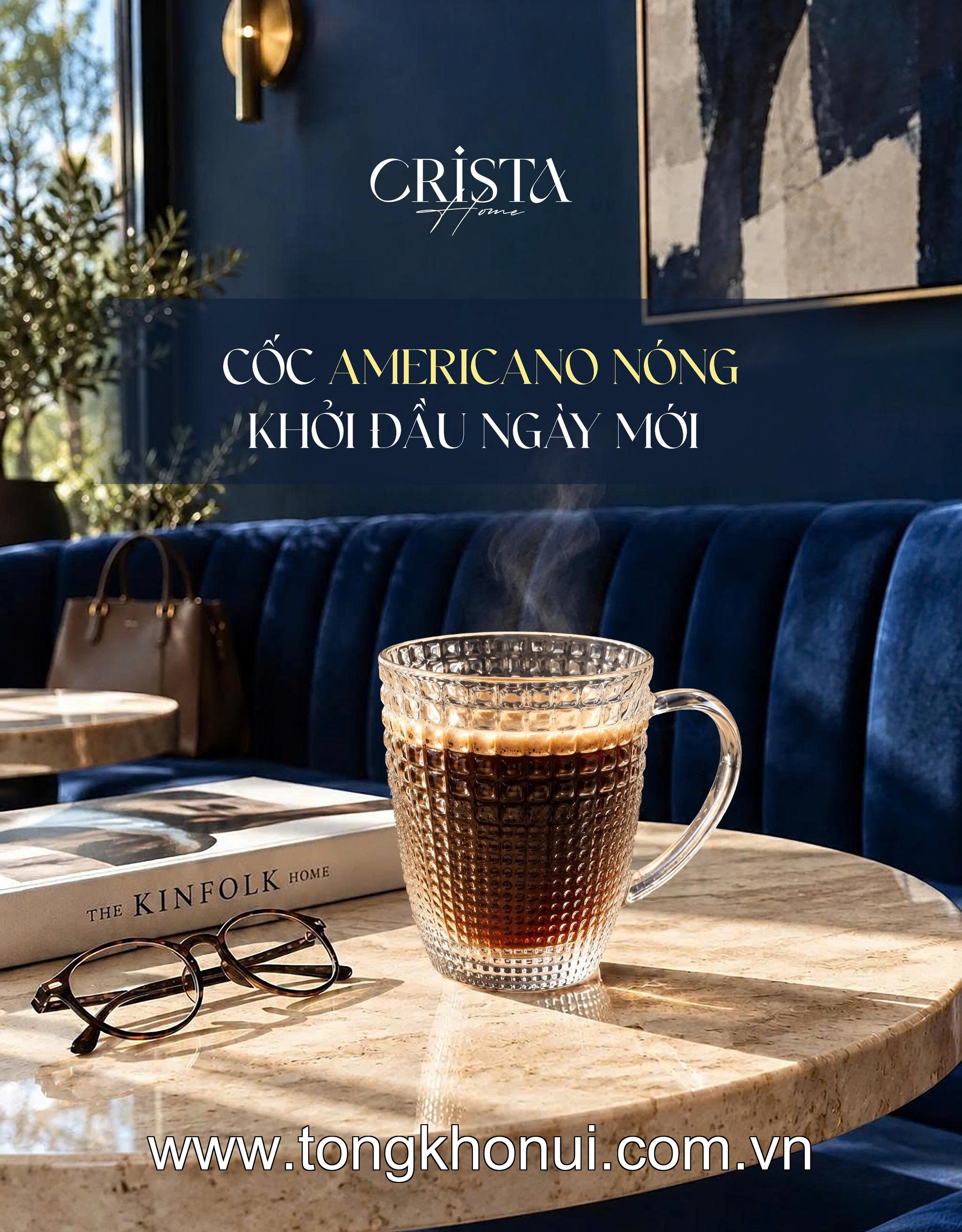 Bộ 6 cốc thủy tinh vân hạt sương mai có quai 420ml CRISTA HOME, 60306-G màu xanh lá ảnh 10