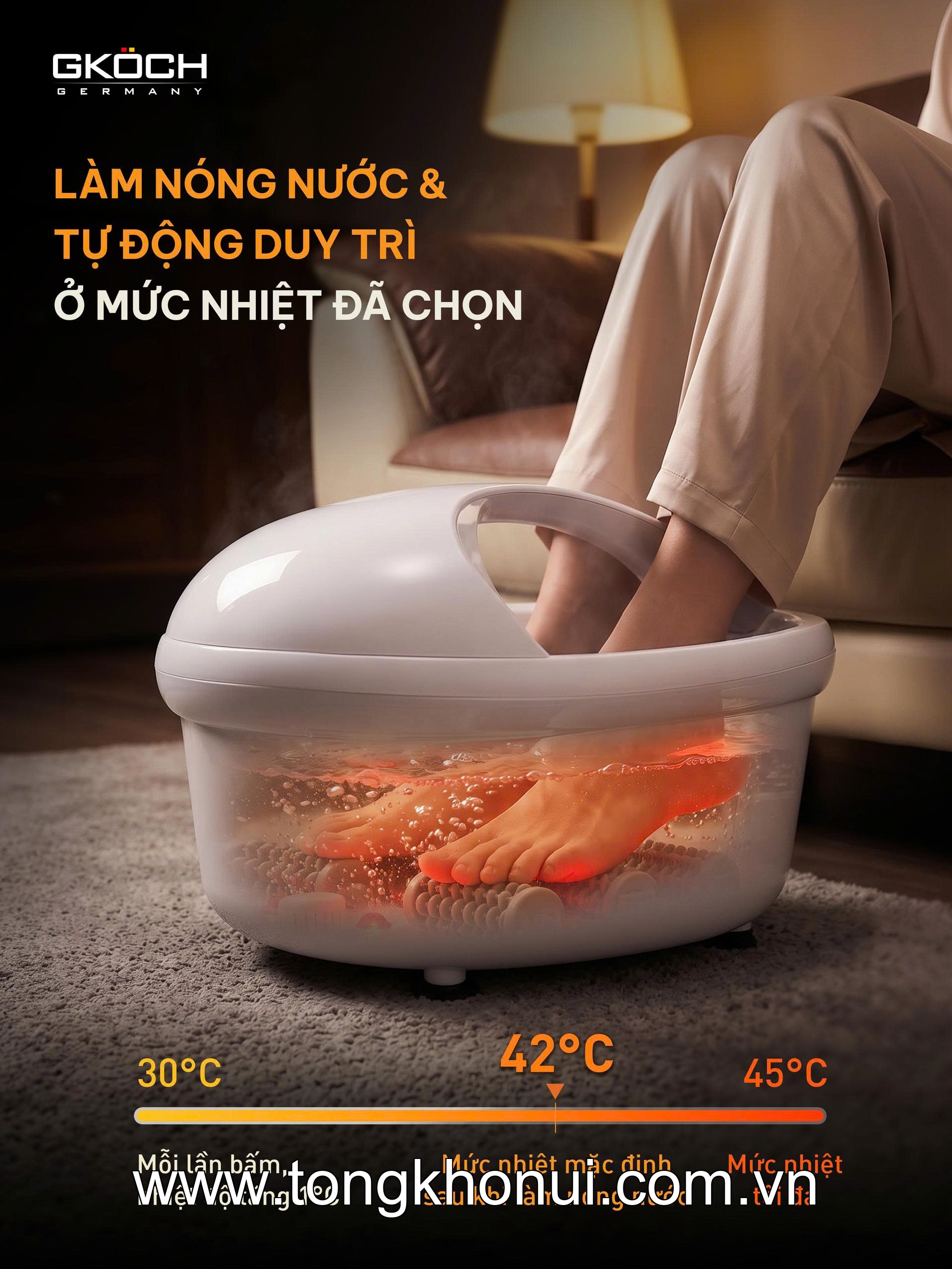 Bồn ngâm chân massage Gkoch, model SS-606D ảnh 5