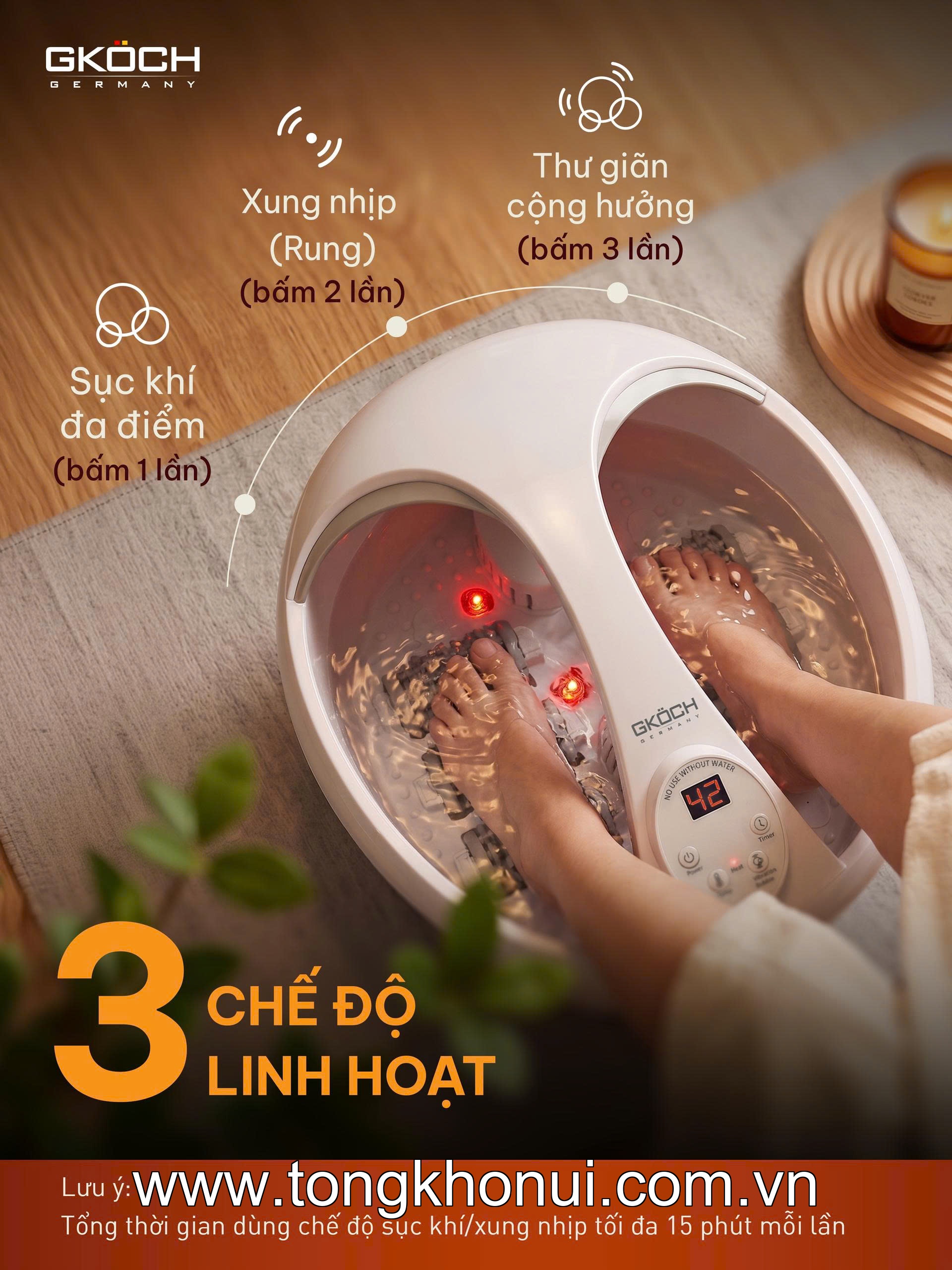 Bồn ngâm chân massage Gkoch, model SS-606D ảnh 1