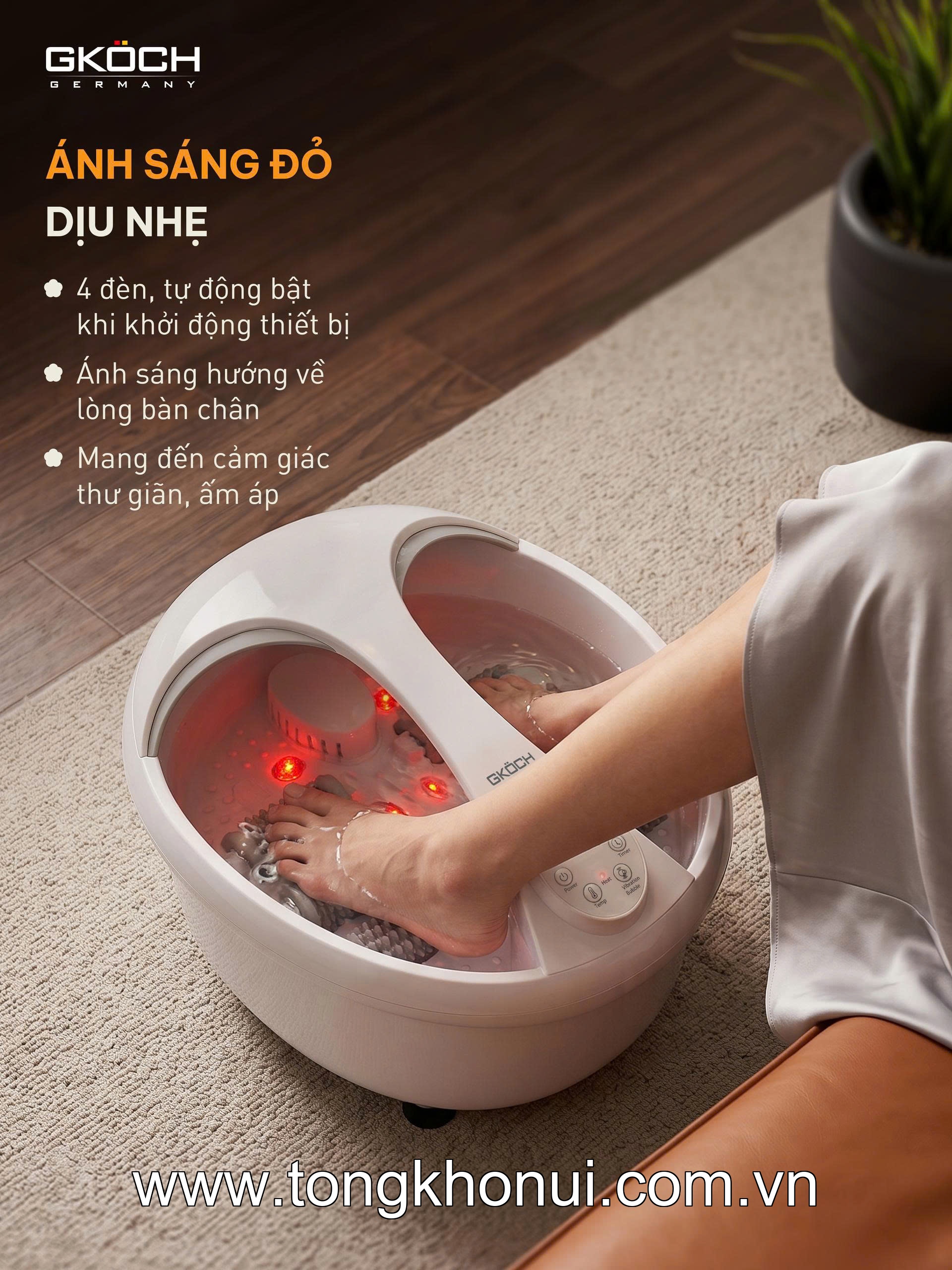 Bồn ngâm chân massage Gkoch, model SS-606D ảnh 6