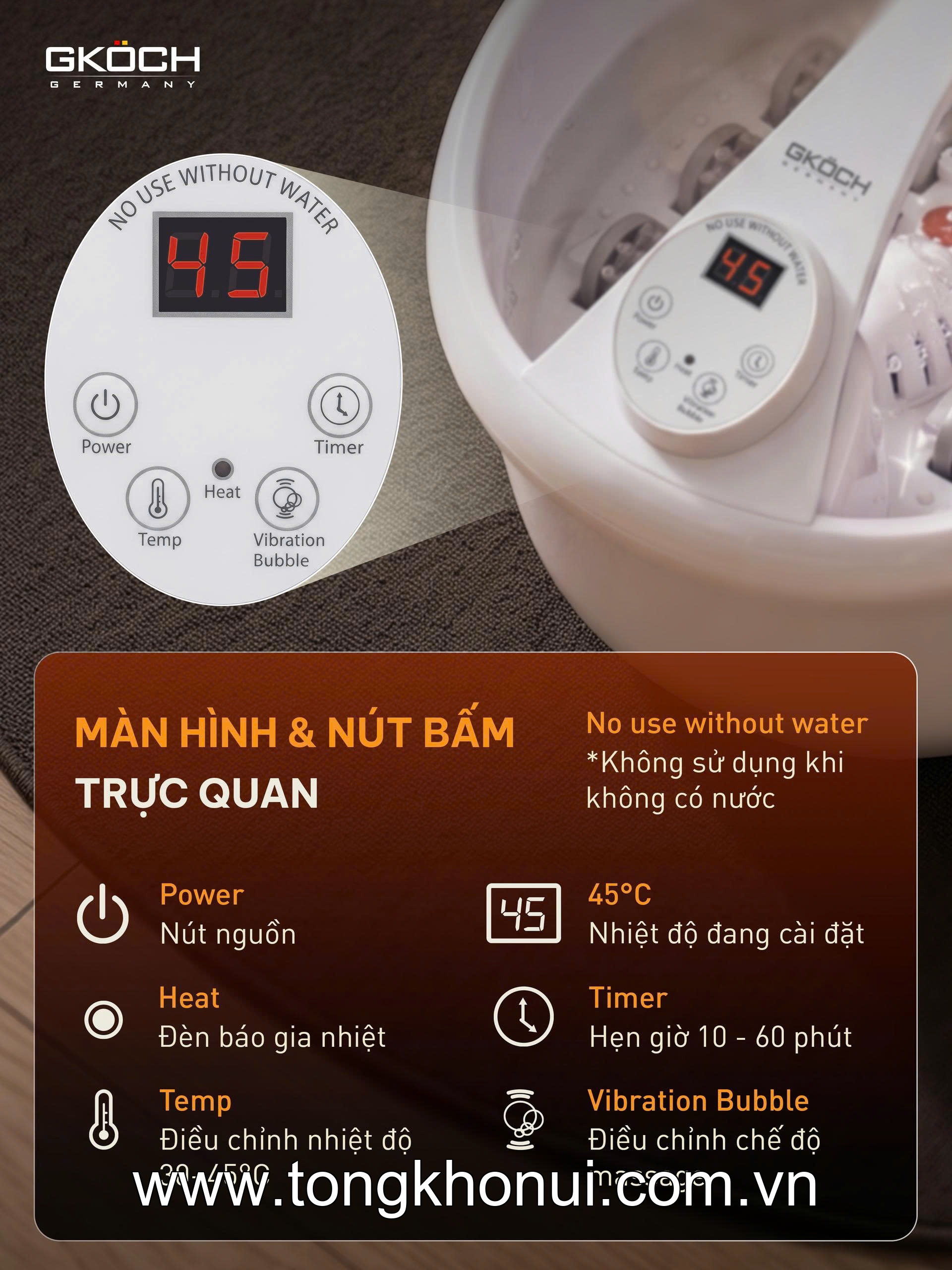 Bồn ngâm chân massage Gkoch, model SS-606D ảnh 7
