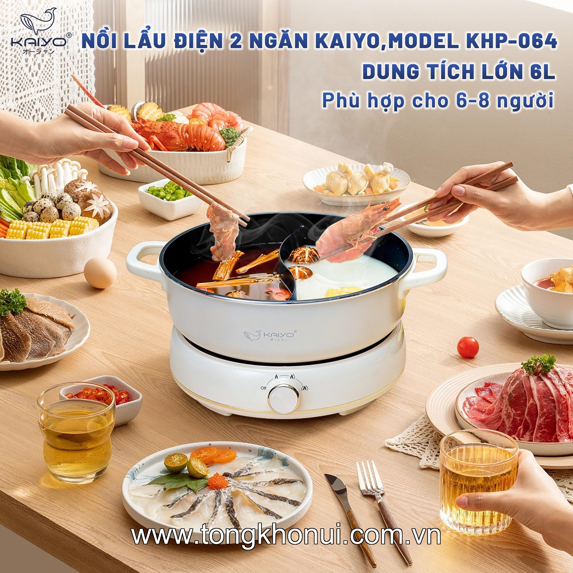 Nồi lẩu điện 2 ngăn Kaiyo model KHP-064 ảnh 1