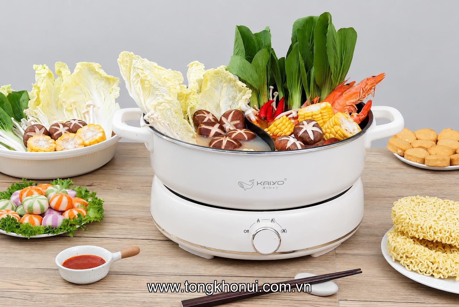 Nồi lẩu điện 2 ngăn Kaiyo model KHP-064 ảnh 6
