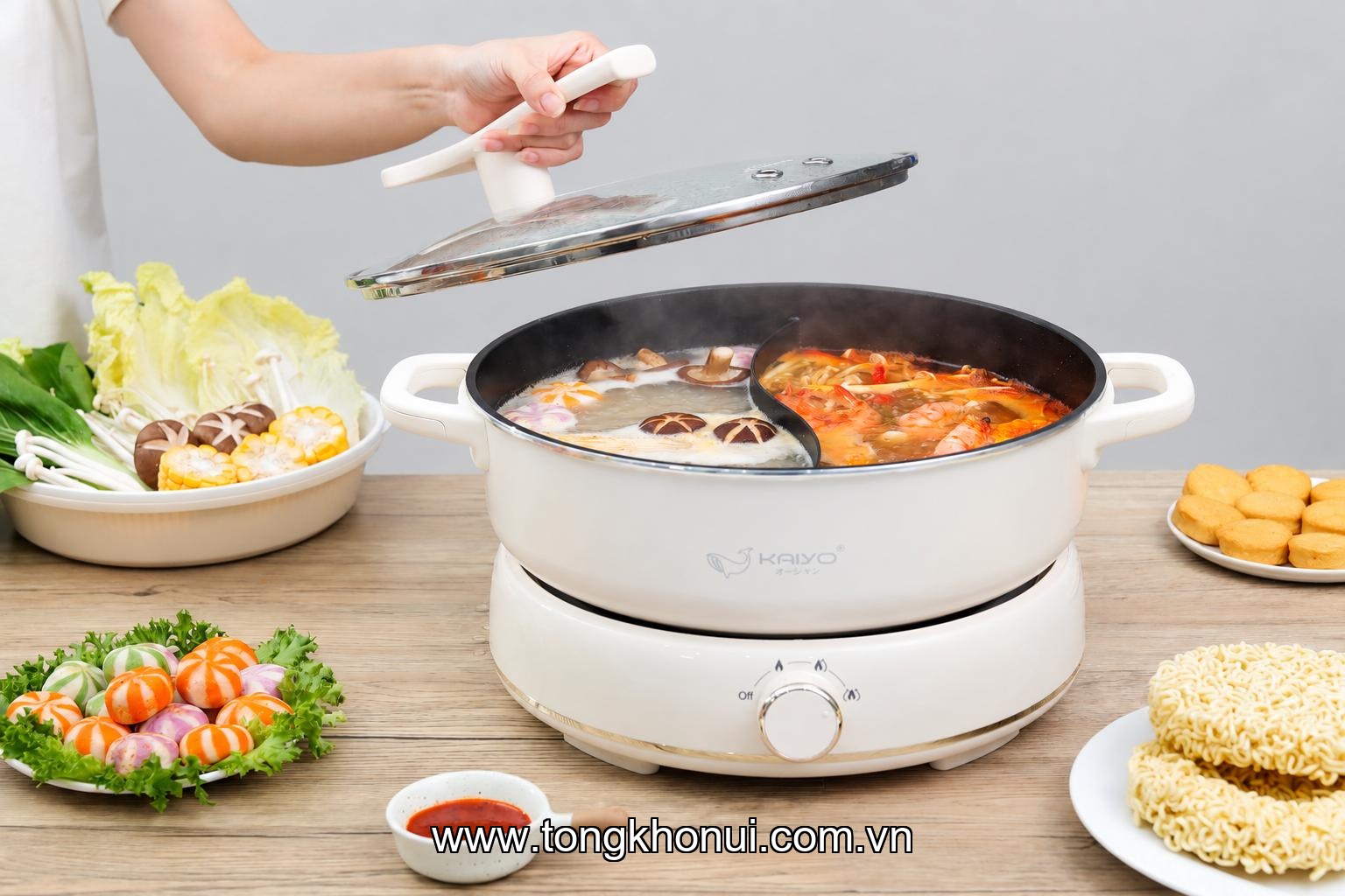 Nồi lẩu điện 2 ngăn Kaiyo model KHP-064 ảnh 7