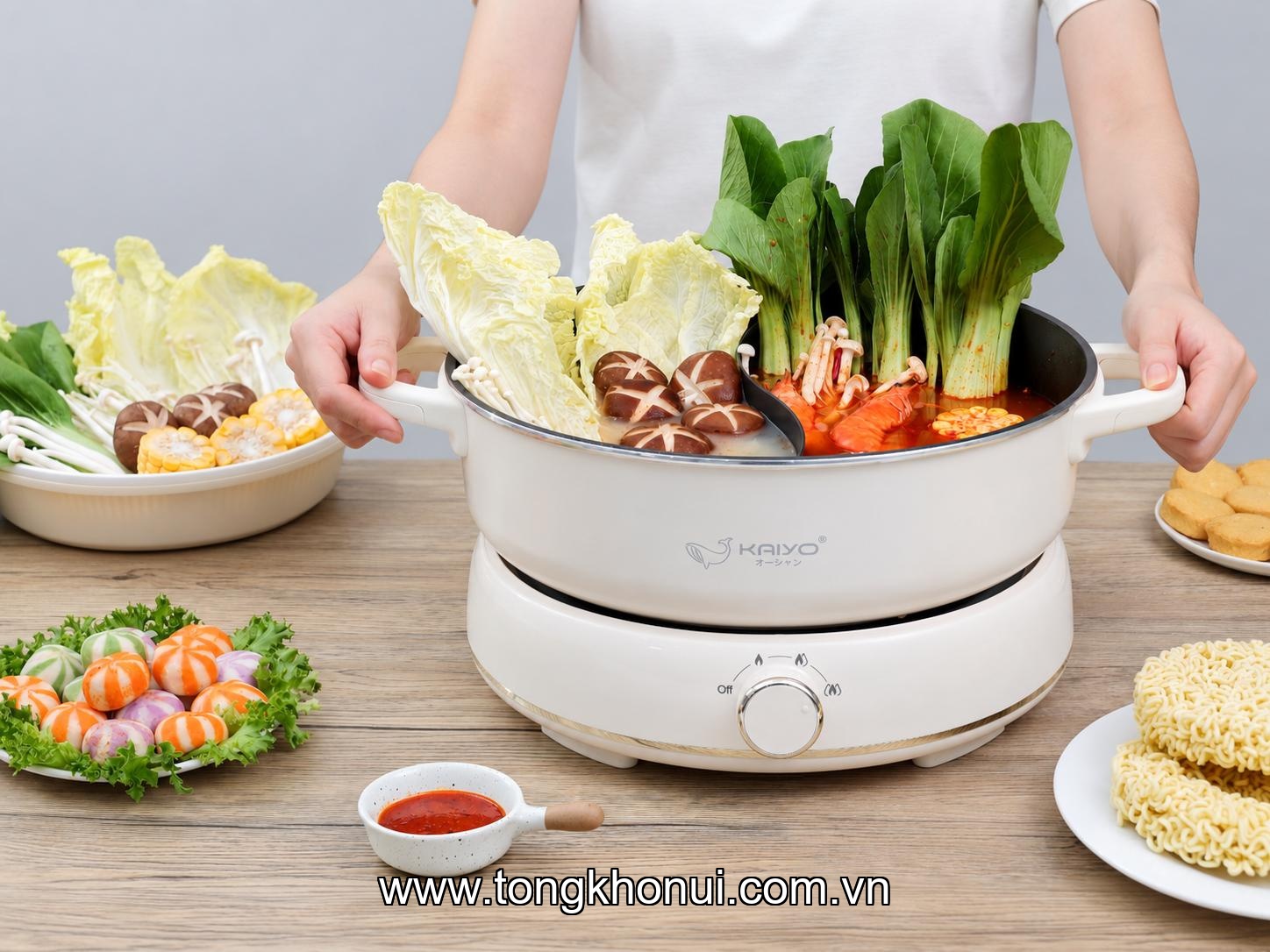 Nồi lẩu điện 2 ngăn Kaiyo model KHP-064 ảnh 11