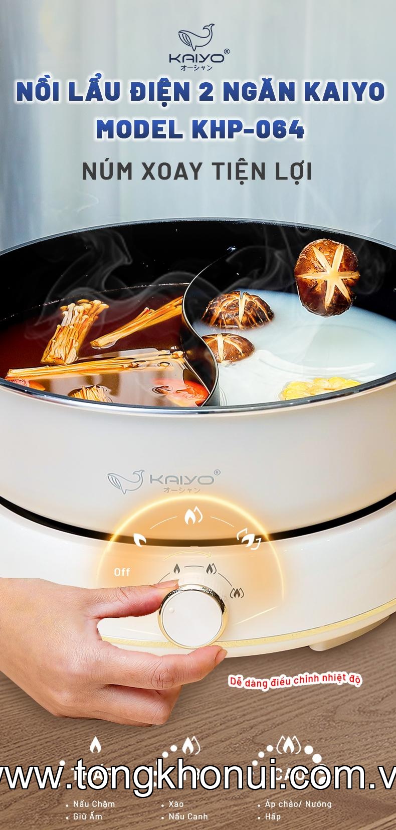 Nồi lẩu điện 2 ngăn Kaiyo model KHP-064 ảnh 17
