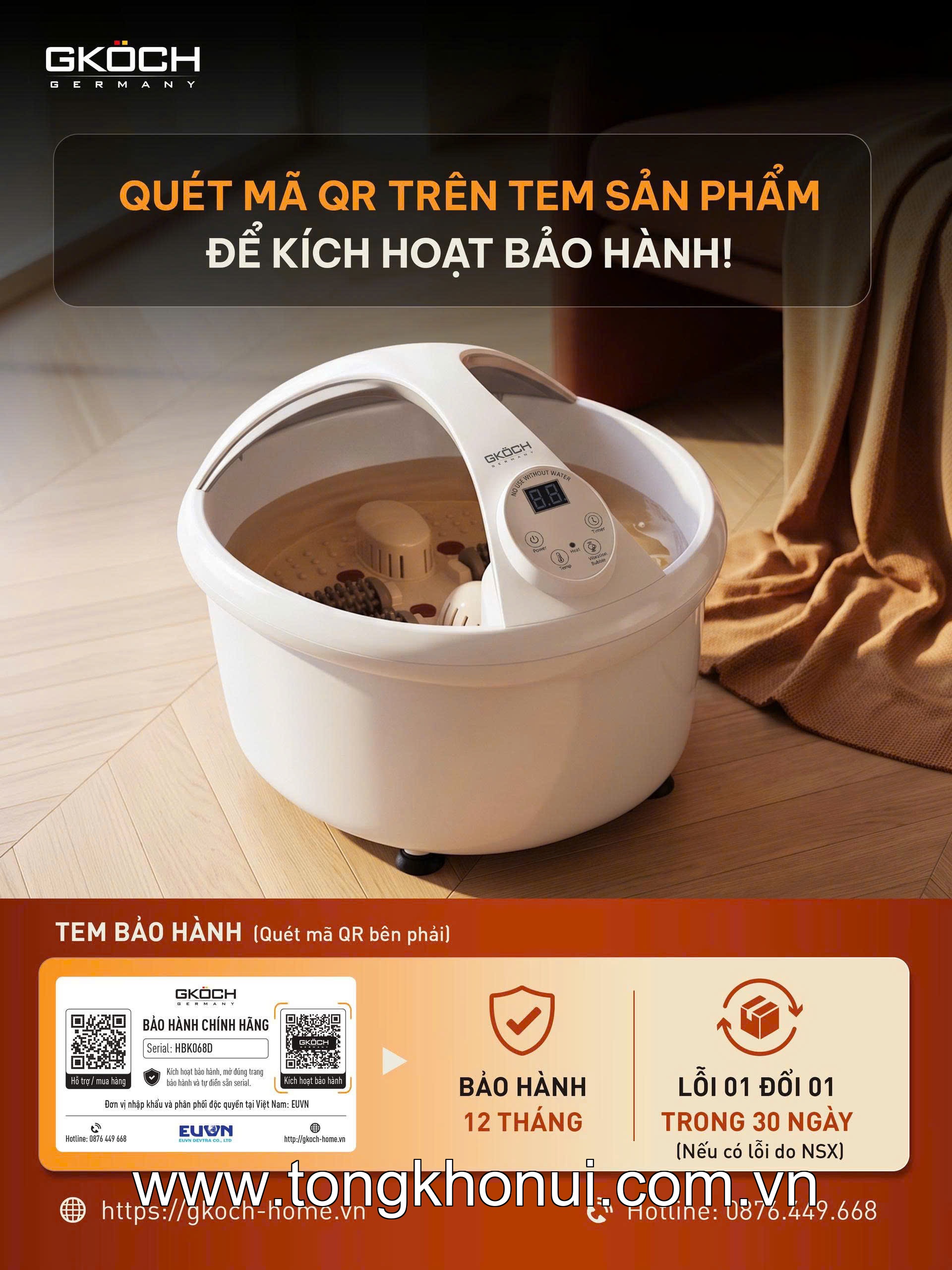 Bồn ngâm chân massage Gkoch, model SS-606D ảnh 20