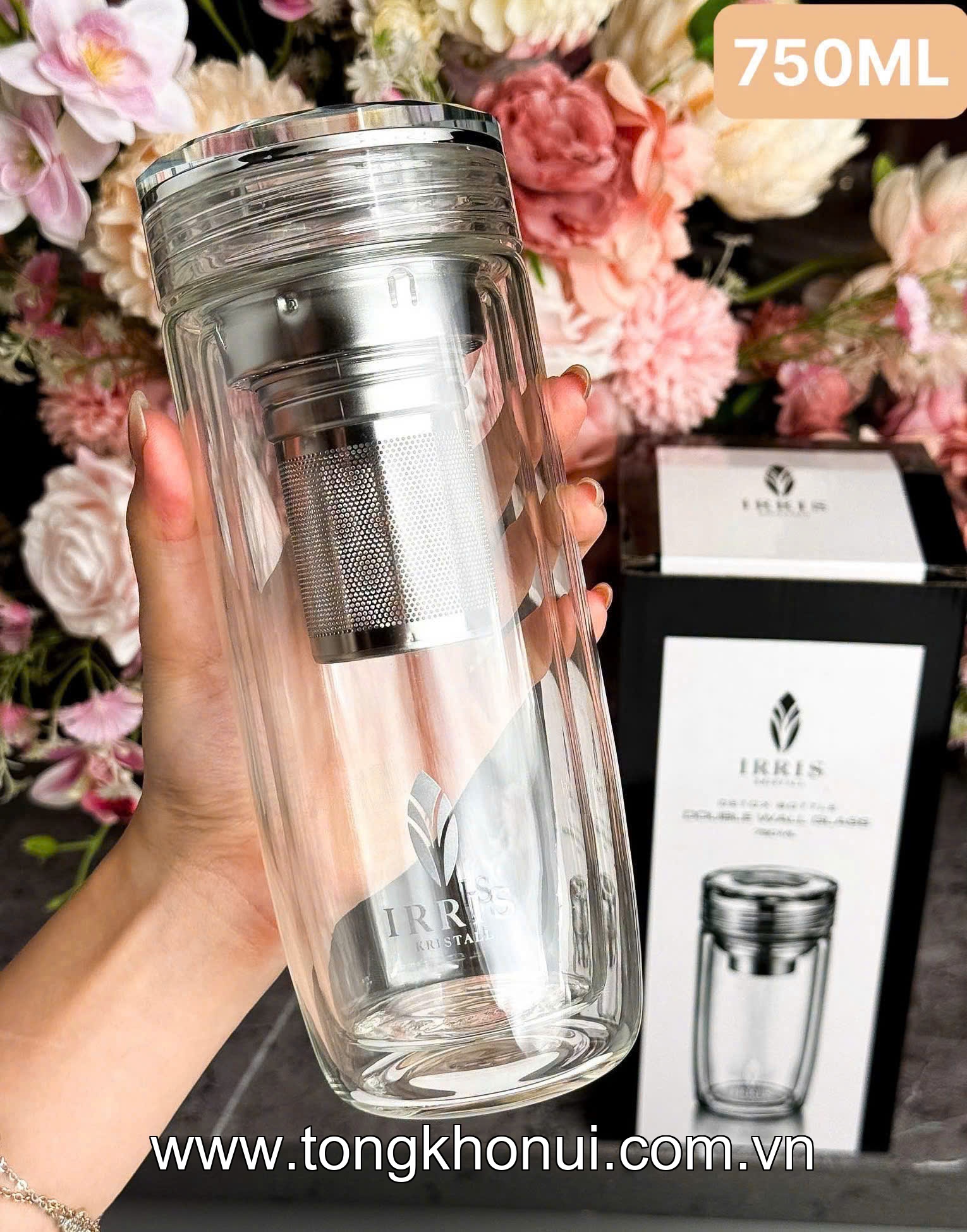 Bình thuỷ 2 lớp kèm lõi lọc IRRIS 750ml ảnh 3