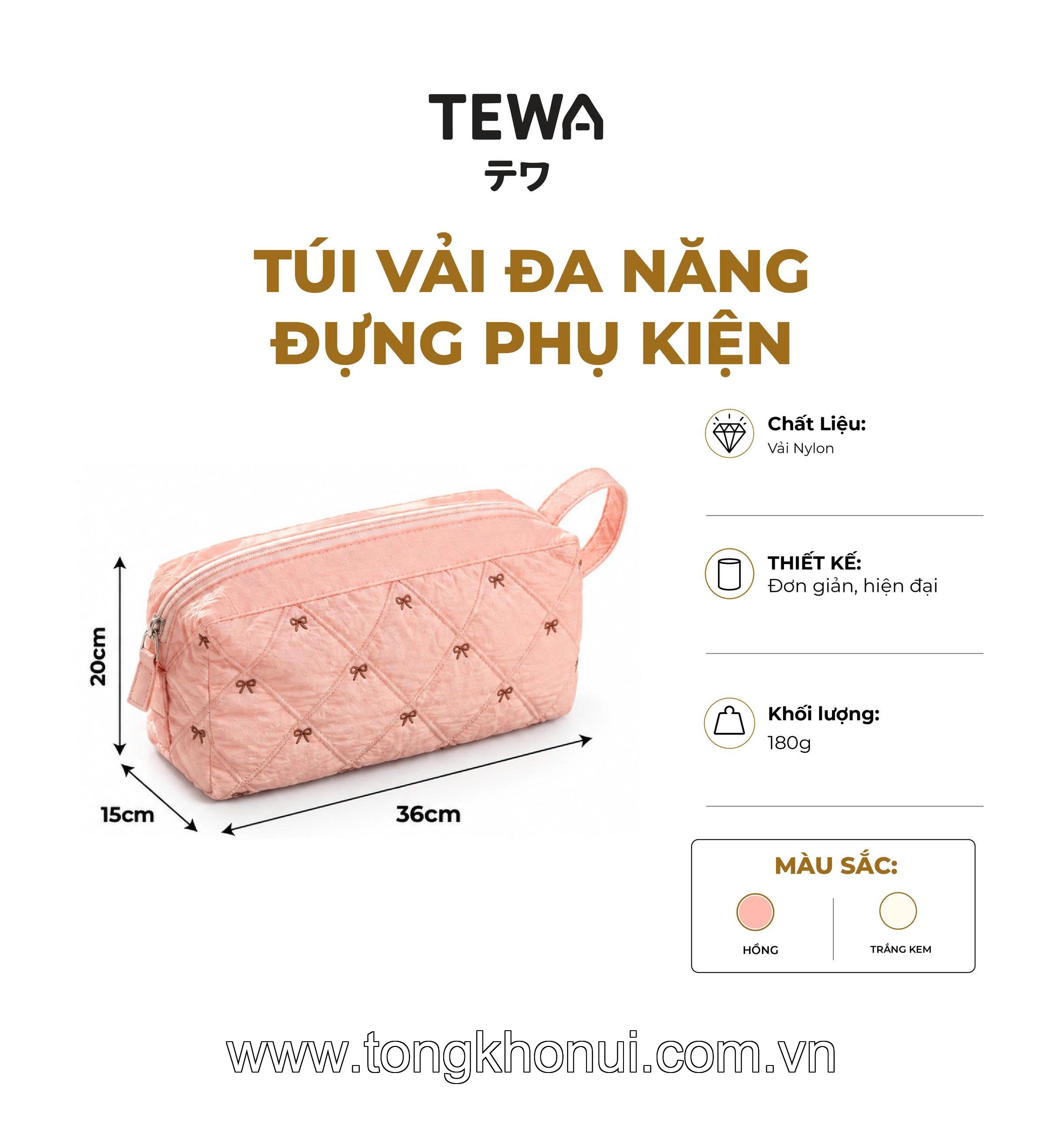 TÚI ĐỰNG MÁY SẤY TÓC & MỸ PHẨM ĐA NĂNG TEWA 80094 – GỌN GÀNG, XINH XẮN ảnh 6